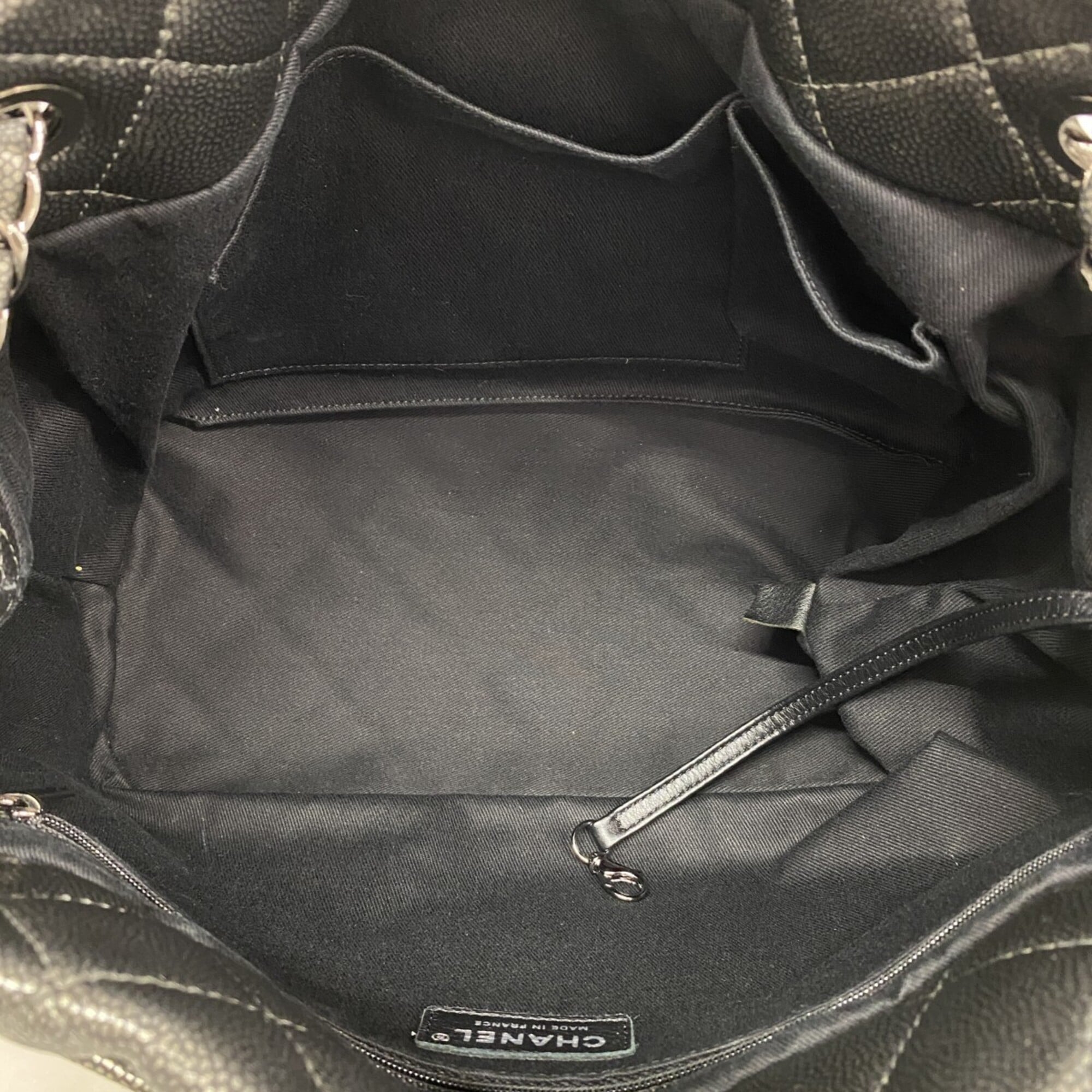 Chanel Gray Grained Calfskin Tote Bag (Pre-Owned)