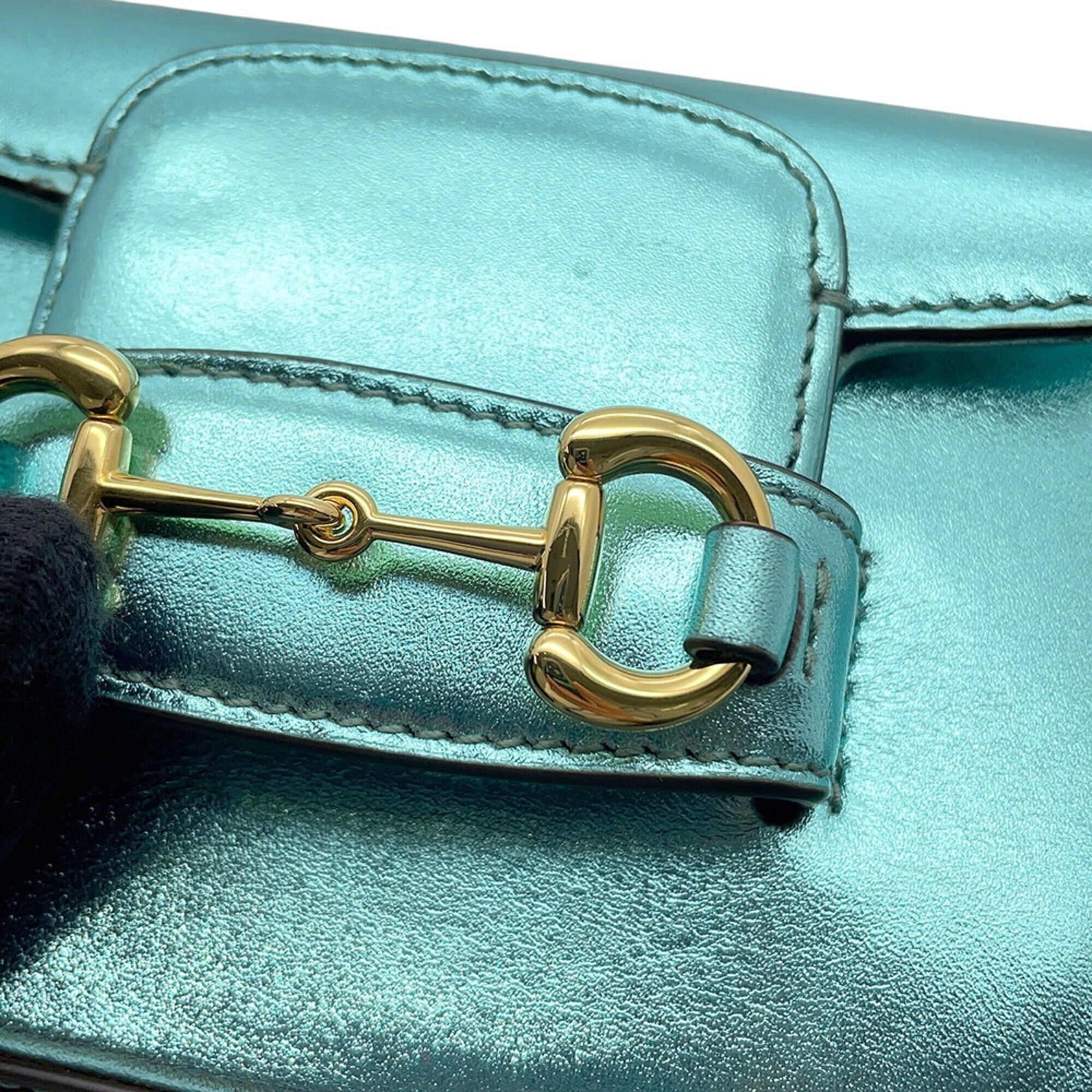 Gucci Light Blue Leather Handbag Shoulder Bag (Pre-Owned)