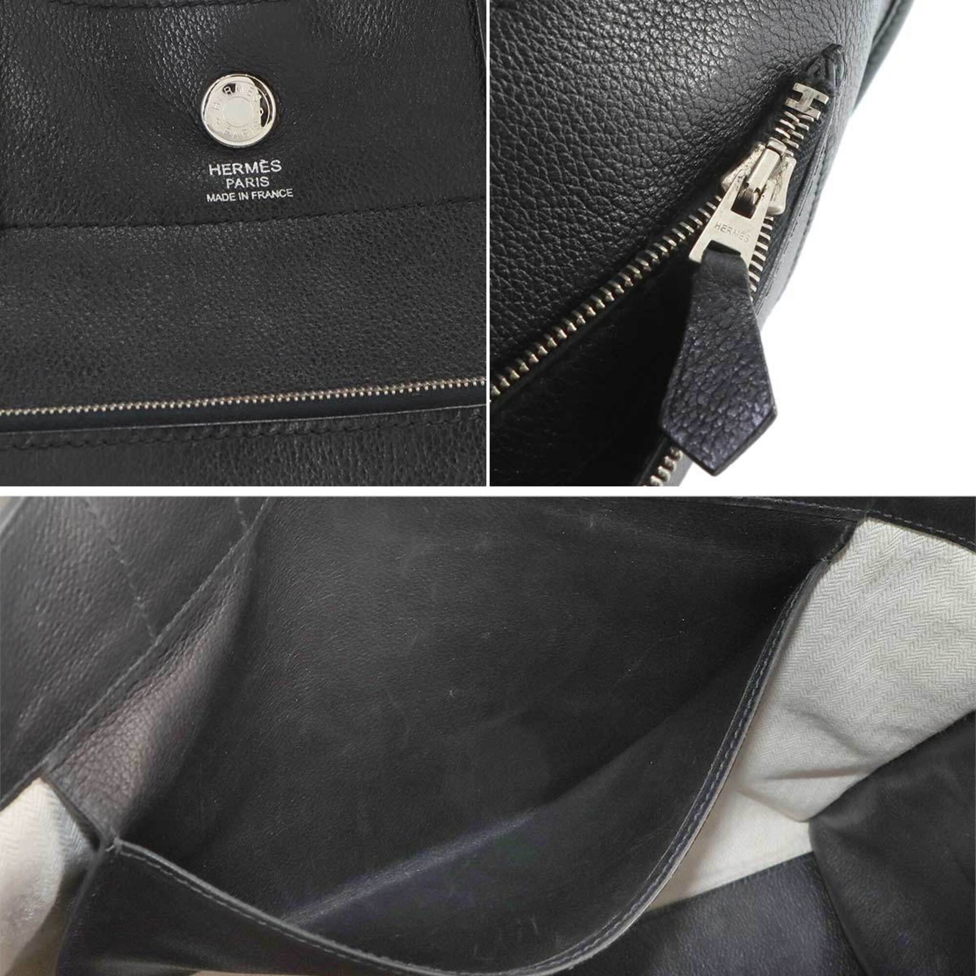 Hermes Black Evergrain Leather Handbag (Pre-Owned)