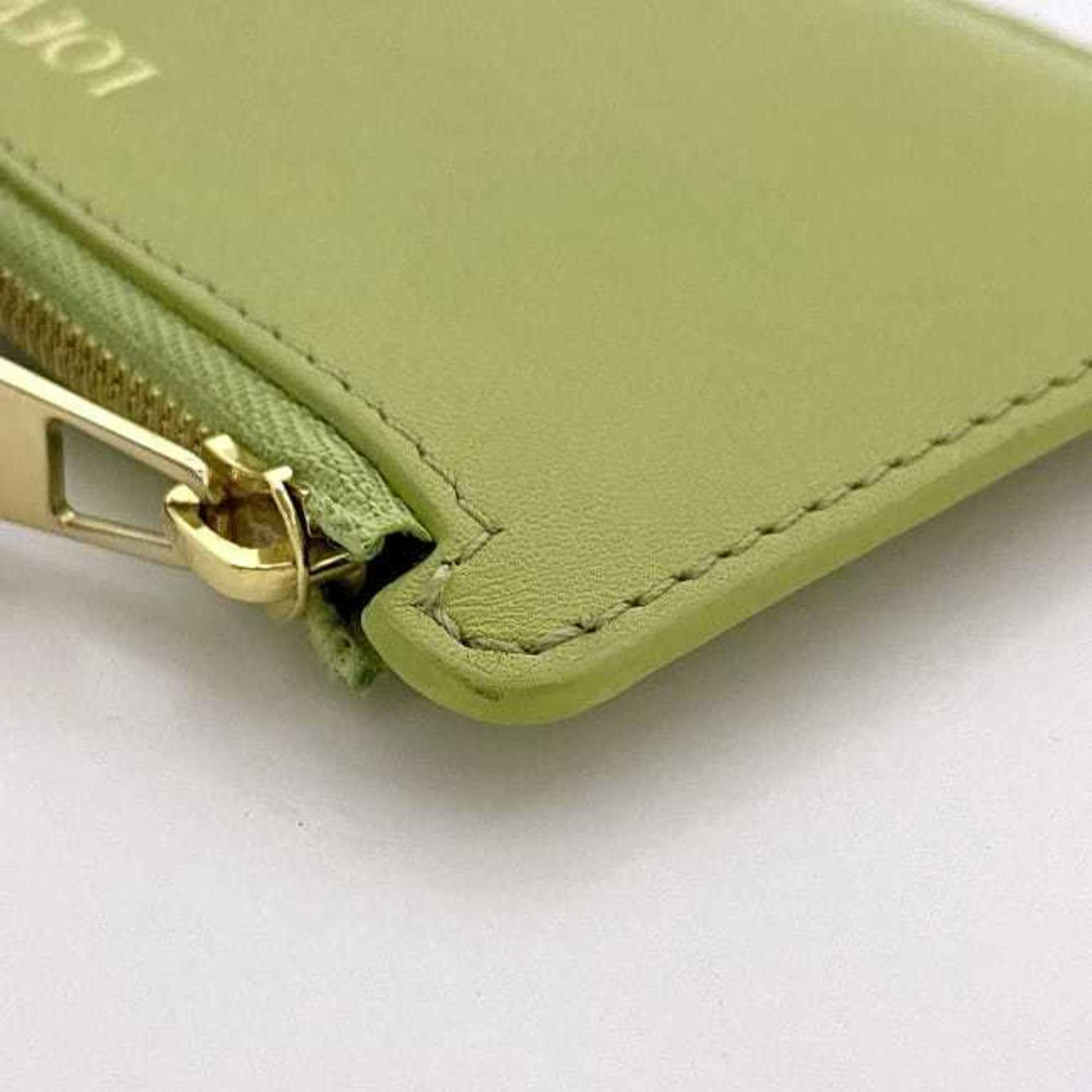 Loewe Black Light Green Leather Coin Purse/Coin Case (Pre-Owned)