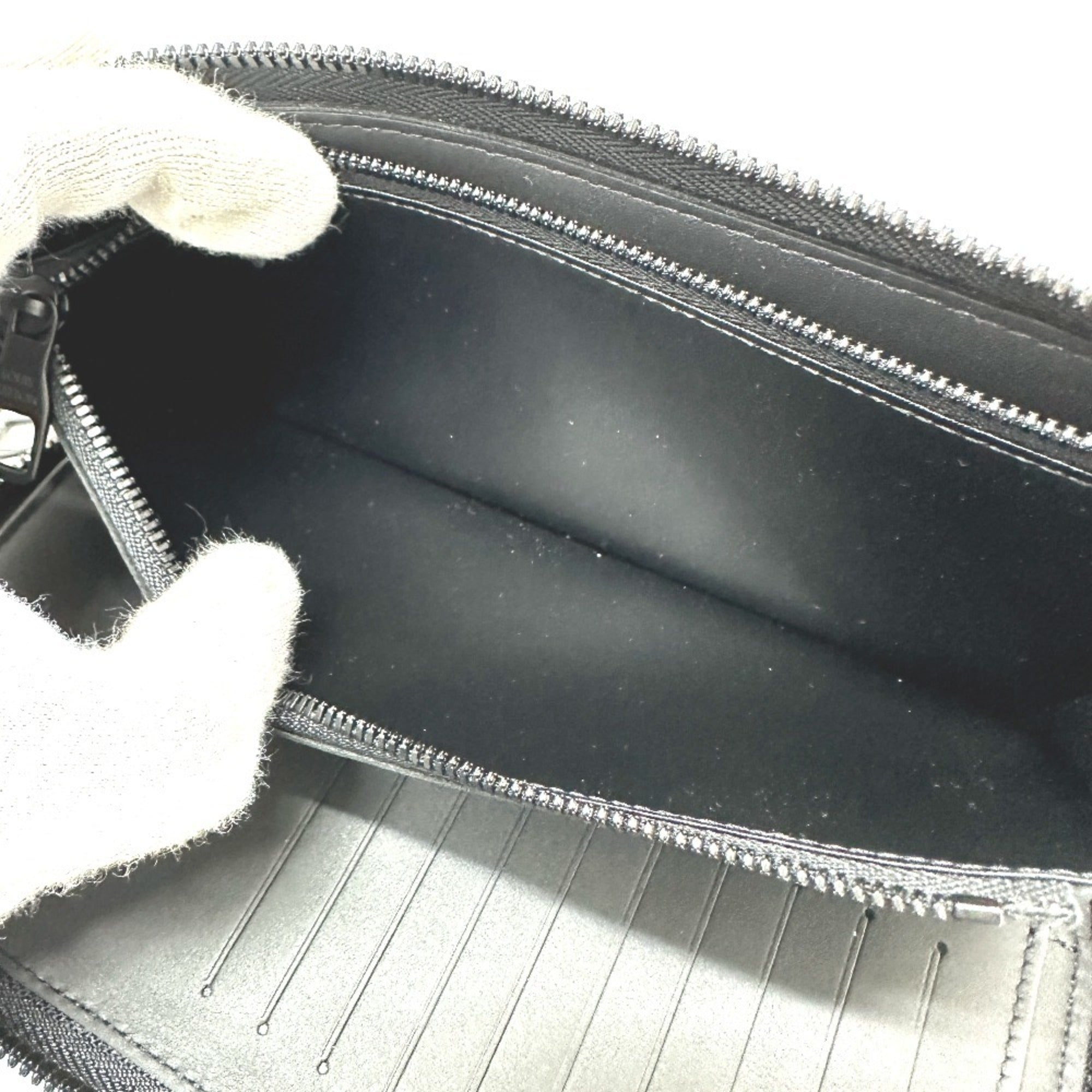 Louis Vuitton Black Monogram Leather Long Wallet (Bi-Fold) (Pre-Owned)