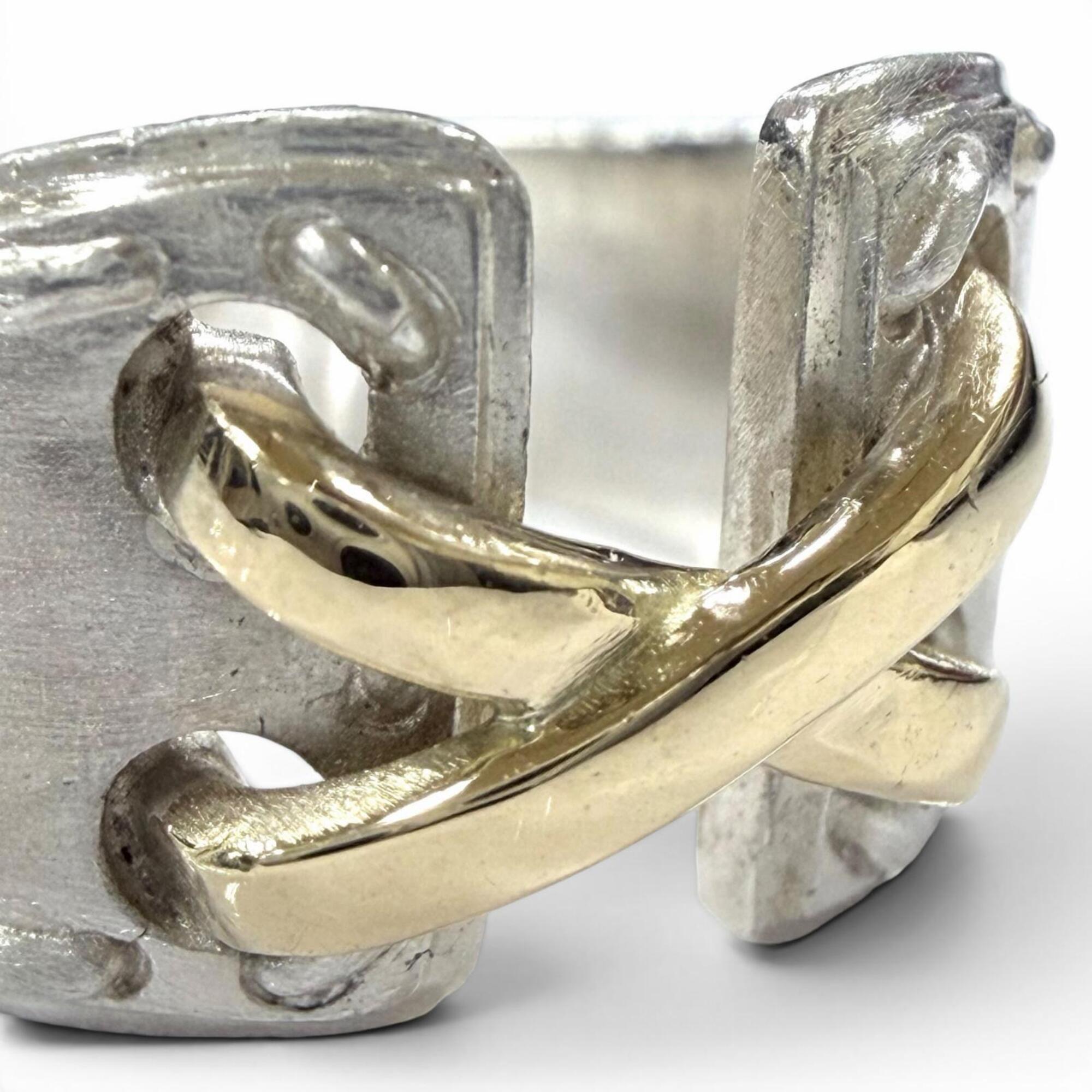 Hermes Gold Silver Silver 925 Band Ring (Pre-Owned)