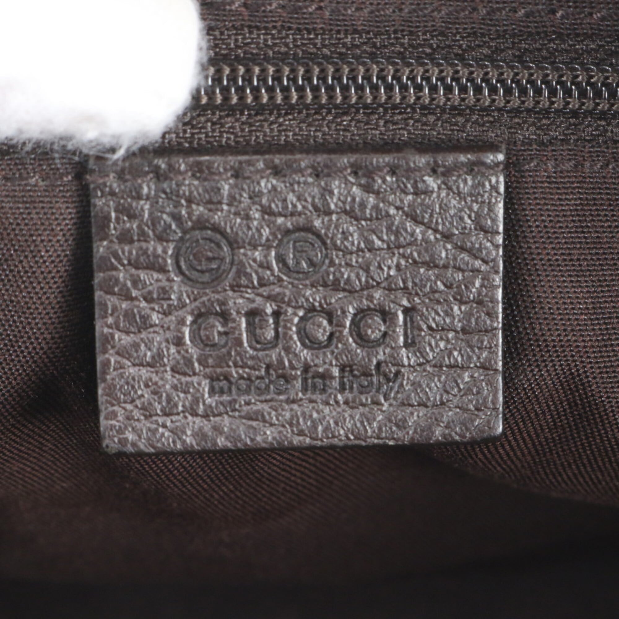 Gucci Sherry Line Dark Brown Nylon Leather Handbag Tote Bag (Pre-Owned)