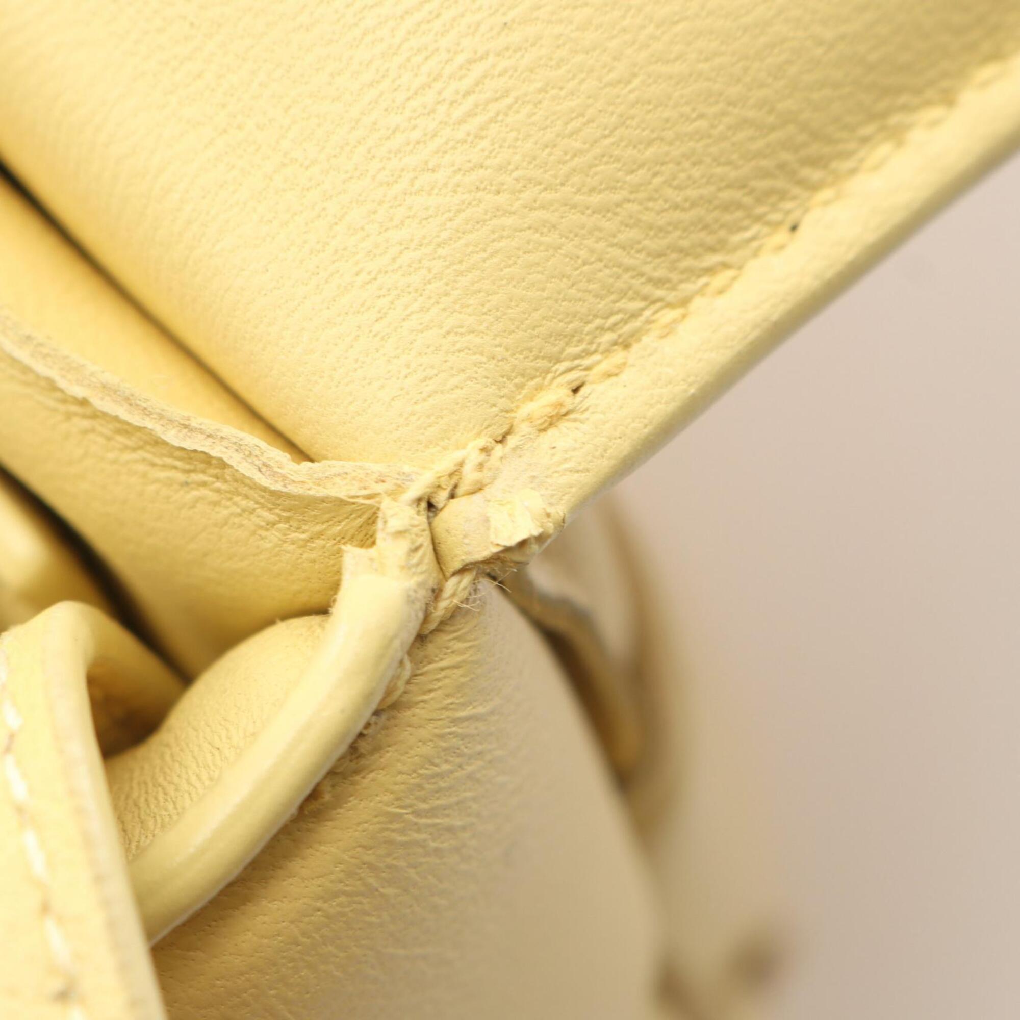 Bottega Veneta Yellow Leather Handbag Shoulder Bag (Pre-Owned)