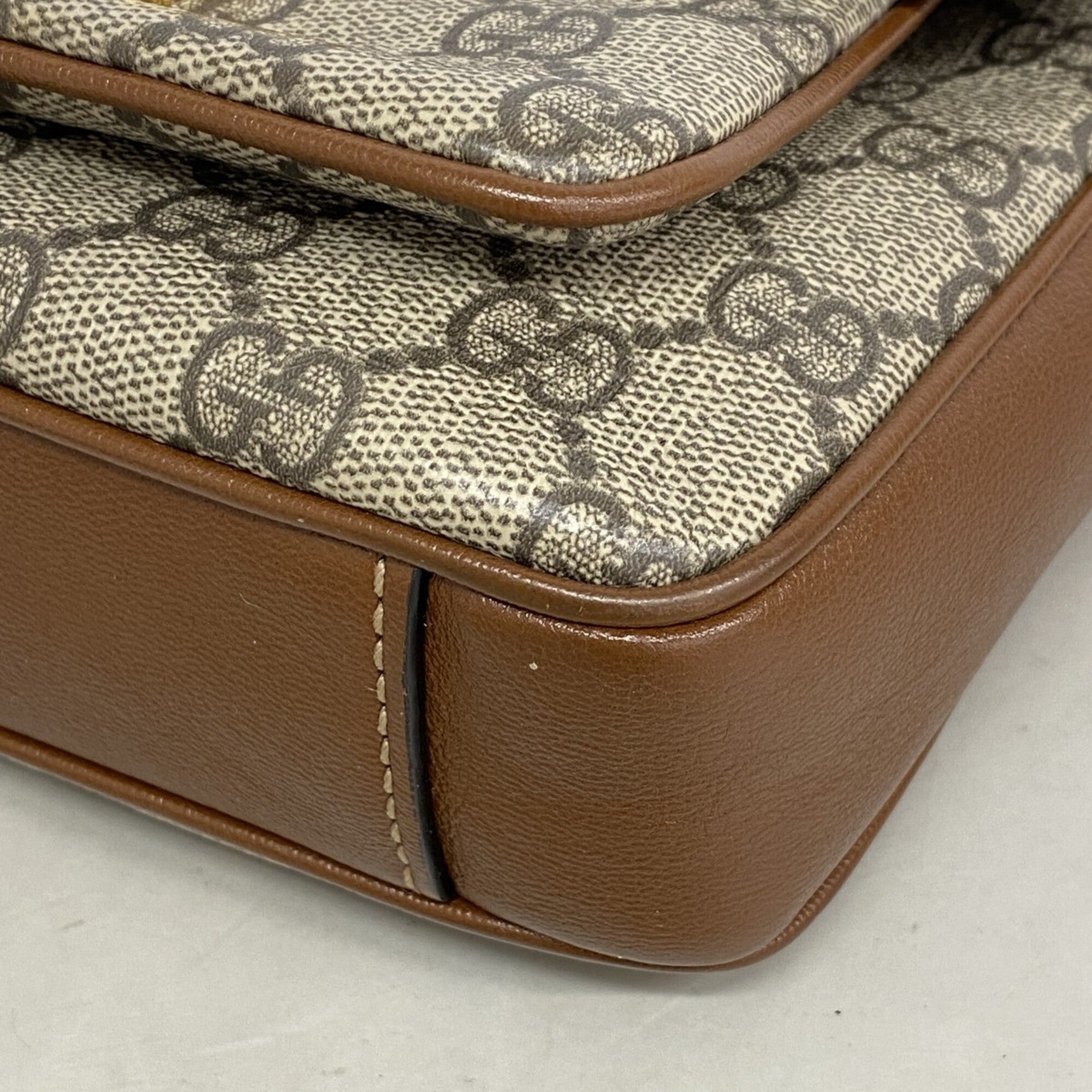 Gucci Beige Black Brown Pvc Handbag (Pre-Owned)