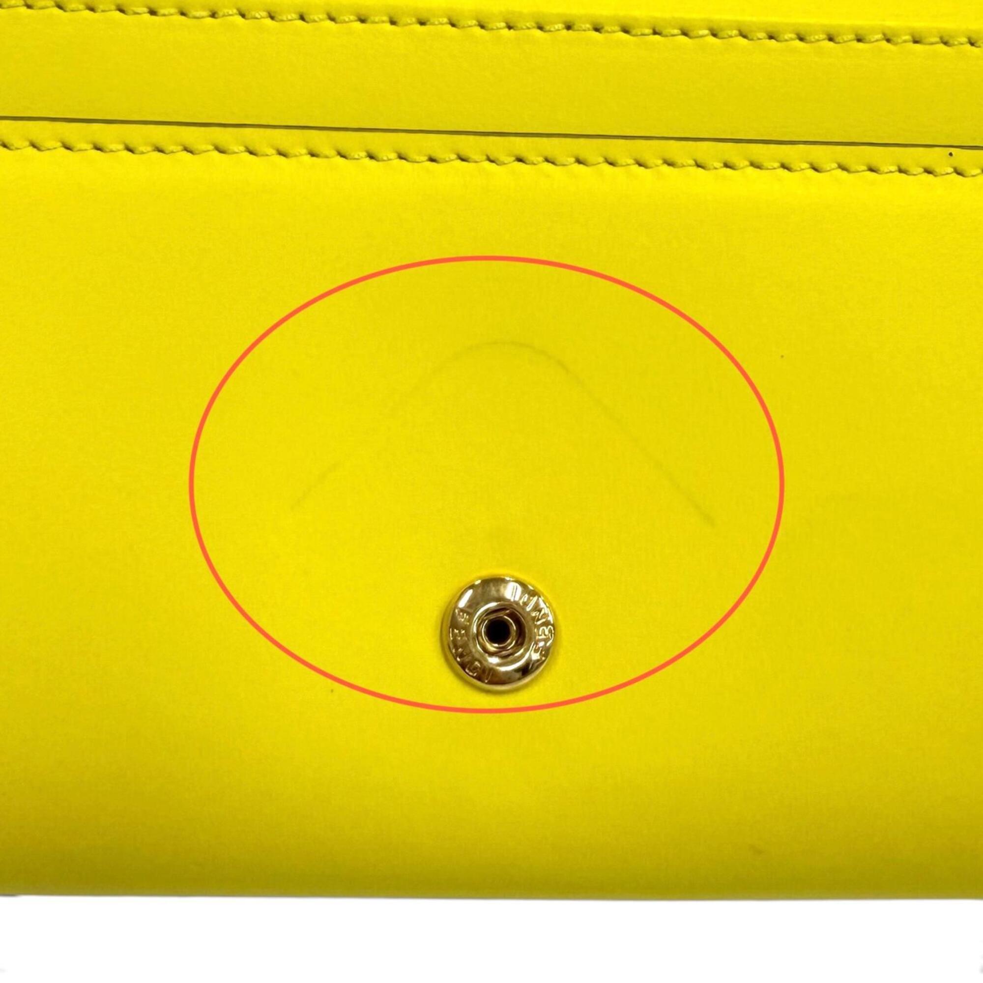 Fendi Yellow Leather Long Wallet (Bi-Fold) (Pre-Owned)