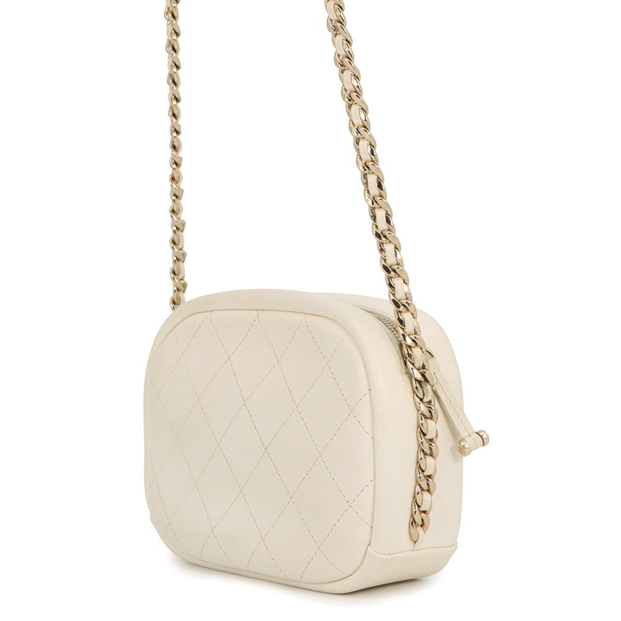 Chanel Ivory Leather Handbag Shoulder Bag (Pre-Owned)