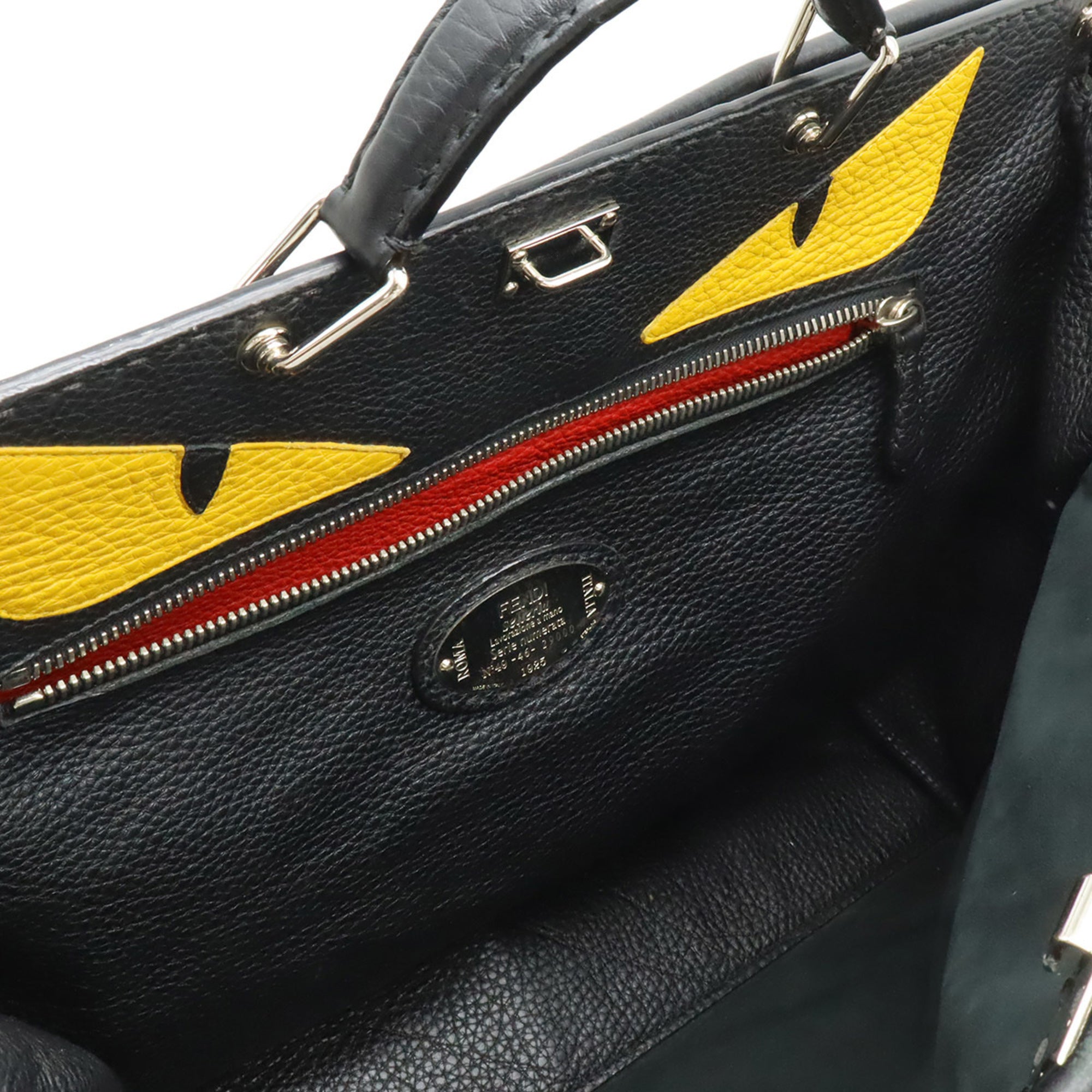 Fendi Black Leather Shoulder Bag Tote Bag (Pre-Owned)