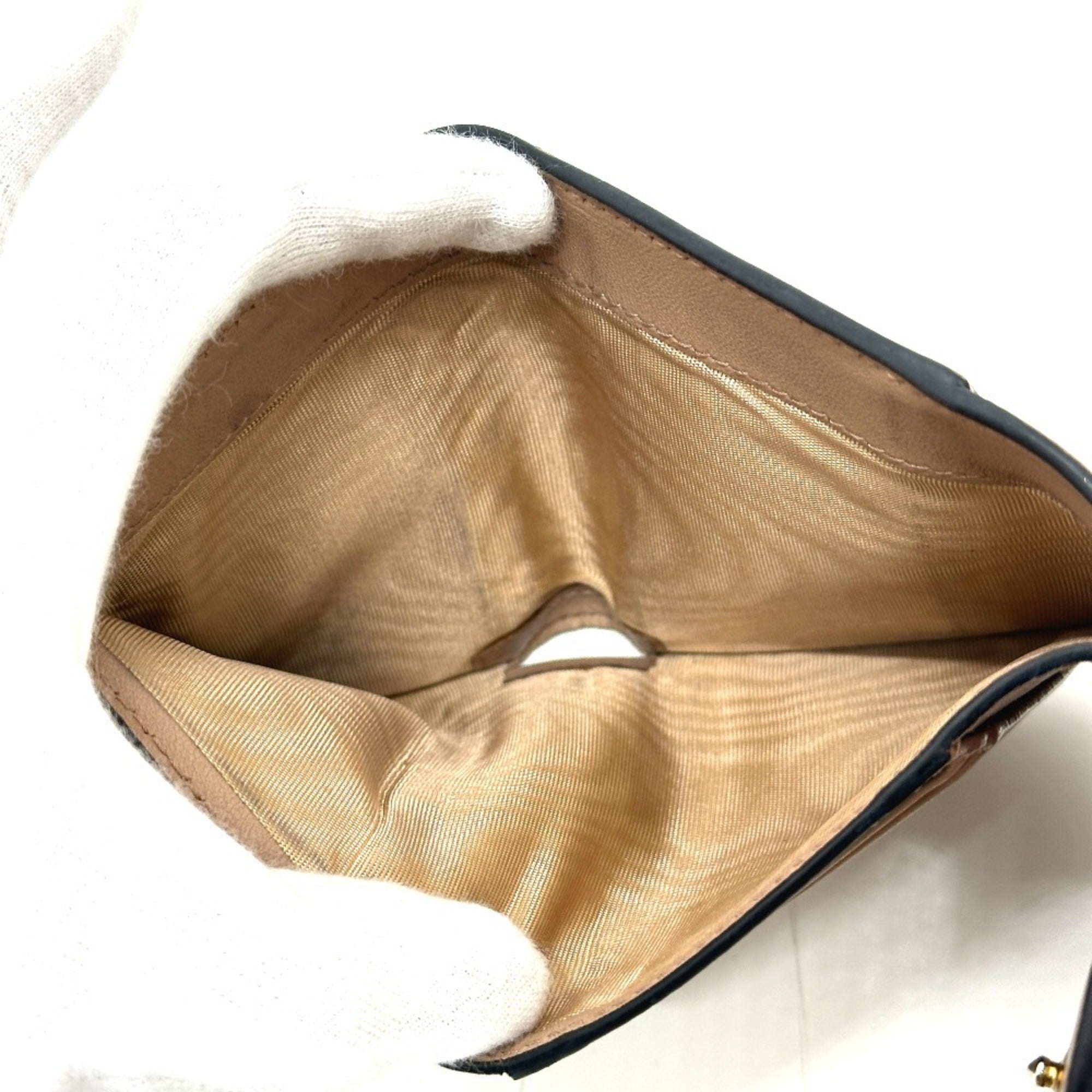 Christian Dior Beige Leather Wallet (Tri-Fold) (Pre-Owned)