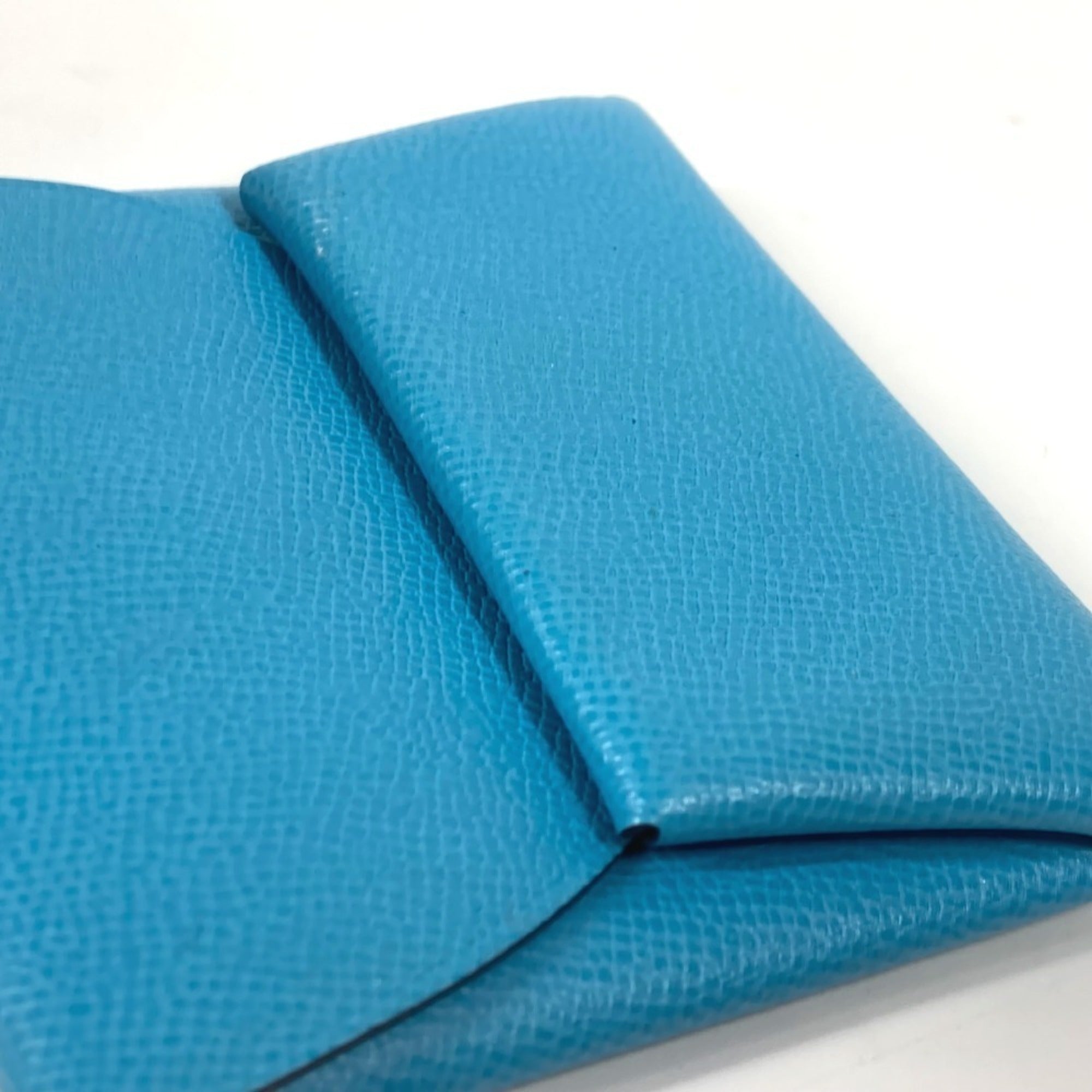 Hermes Blue Leather Coin Purse/Coin Case (Pre-Owned)