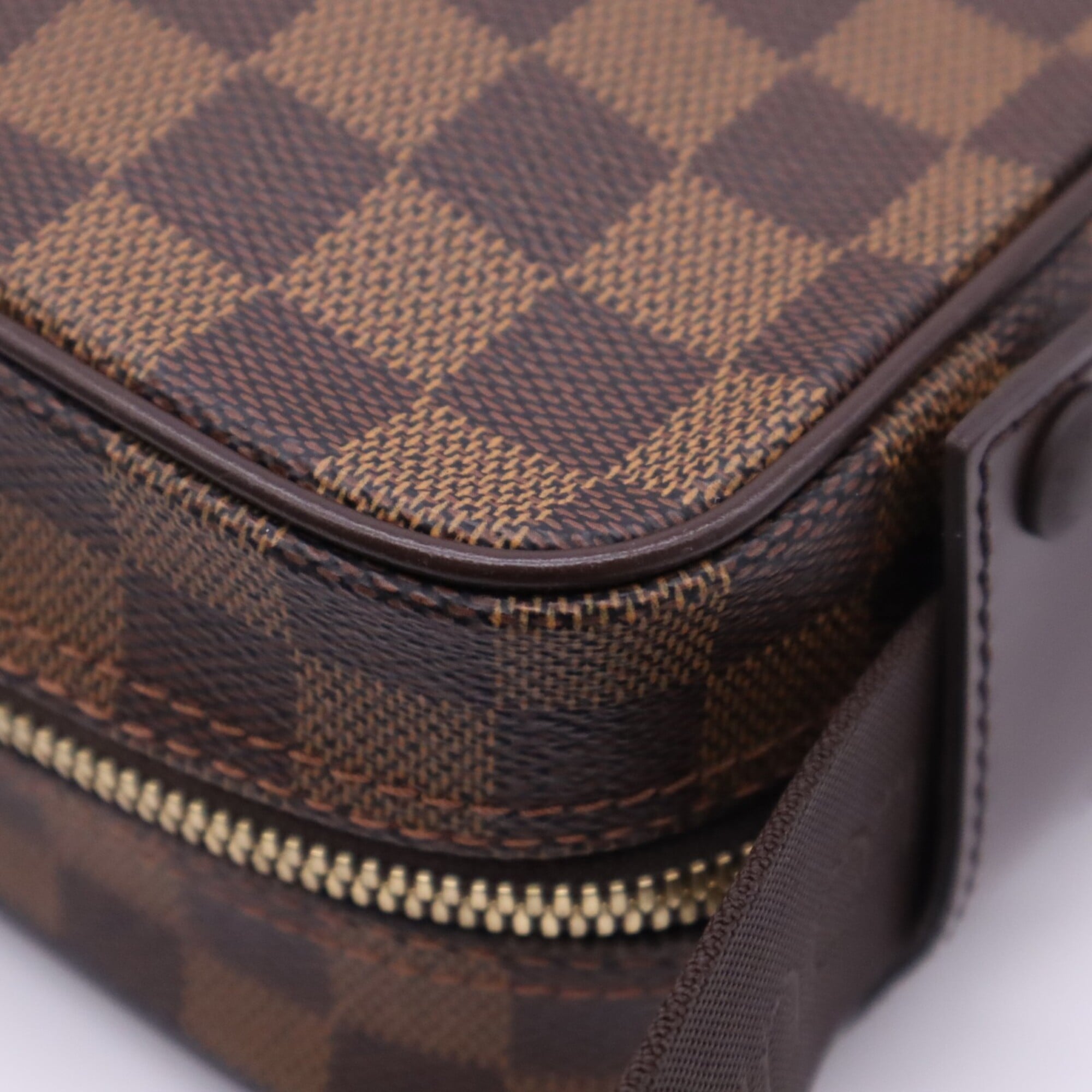 Louis Vuitton Damier Beige Brown Coated Canvas Leather Shoulder Bag (Pre-Owned)