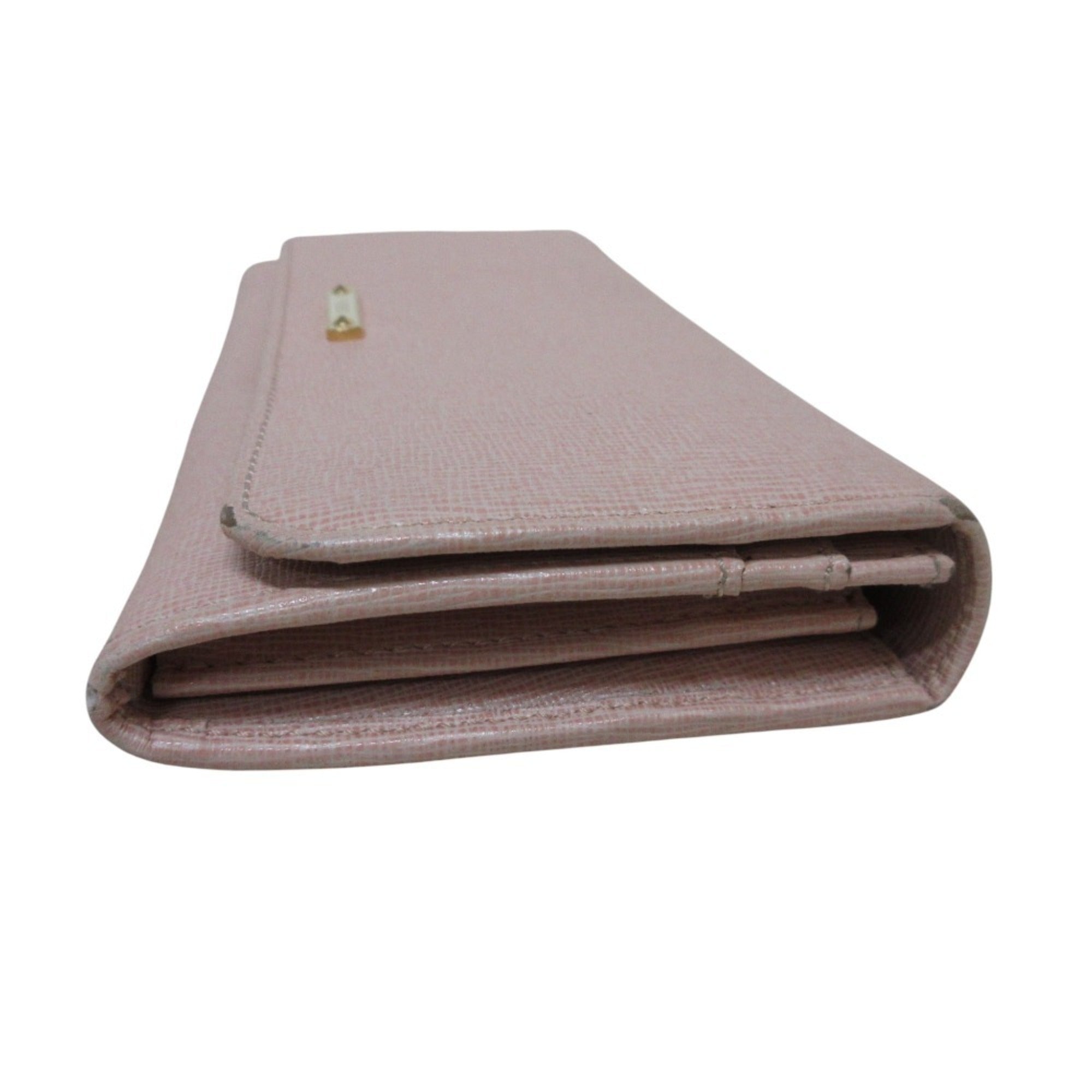 Fendi Pink Leather Long Wallet (Bi-Fold) (Pre-Owned)