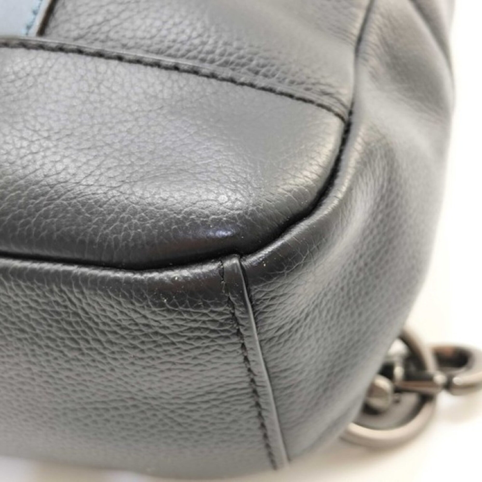 Coach Black Blue Leather Shoulder Bag Sling Bag (Pre-Owned)