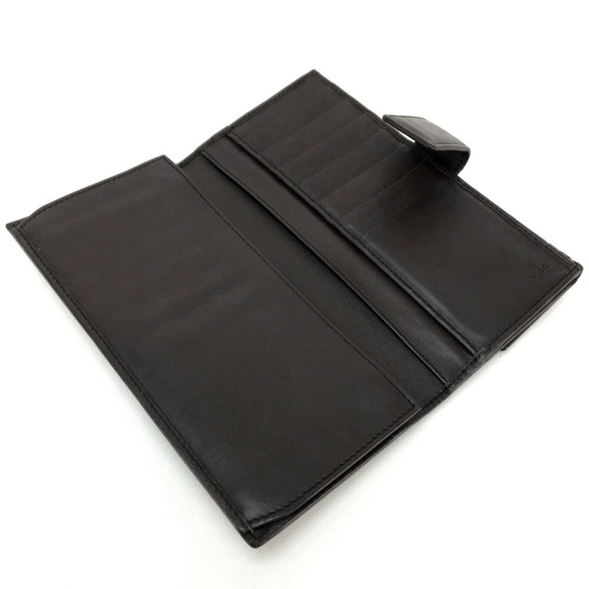 Gucci Dark Brown Leather Wallet (Tri-Fold) (Pre-Owned)