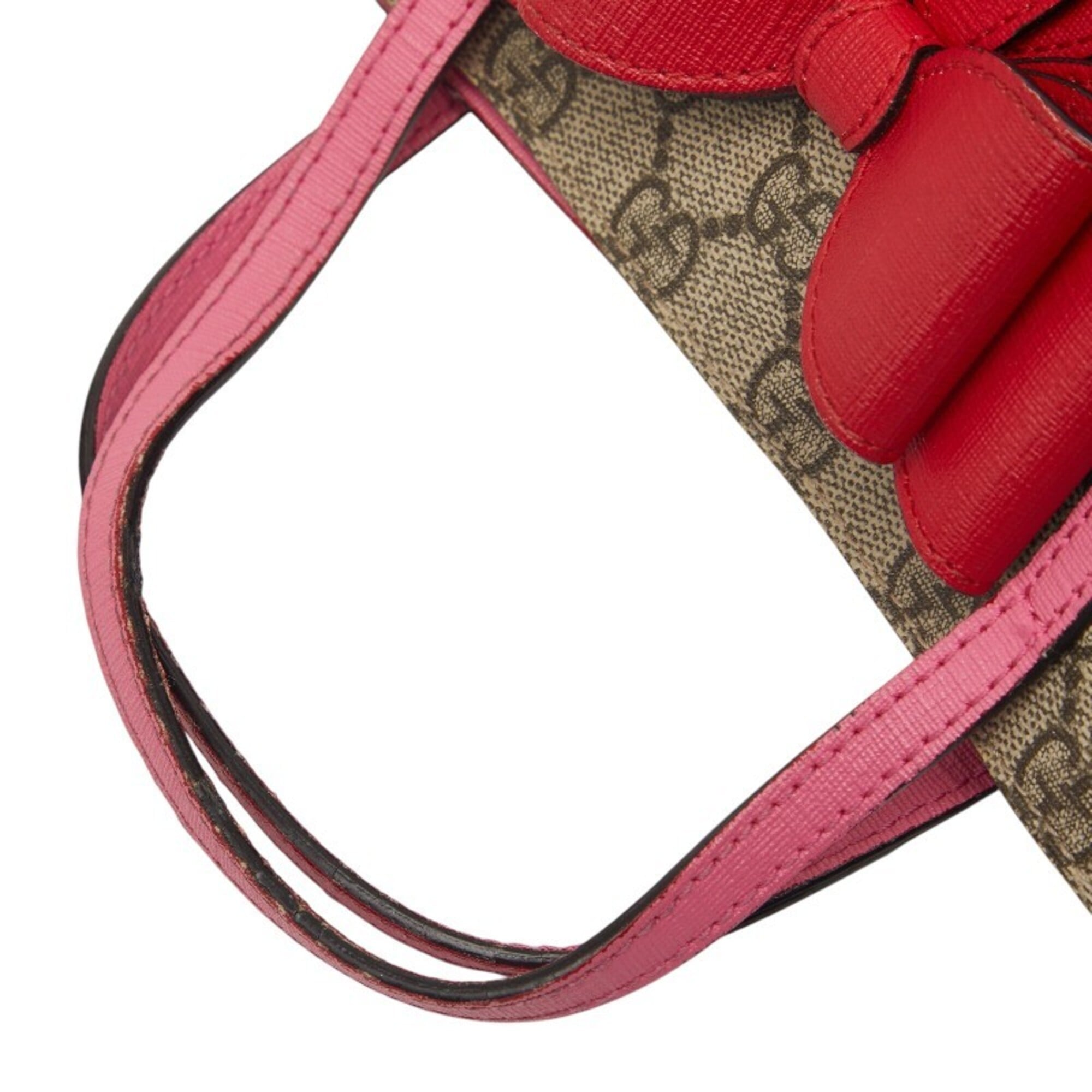 Gucci Beige Pink Pvc Leather Handbag (Pre-Owned)