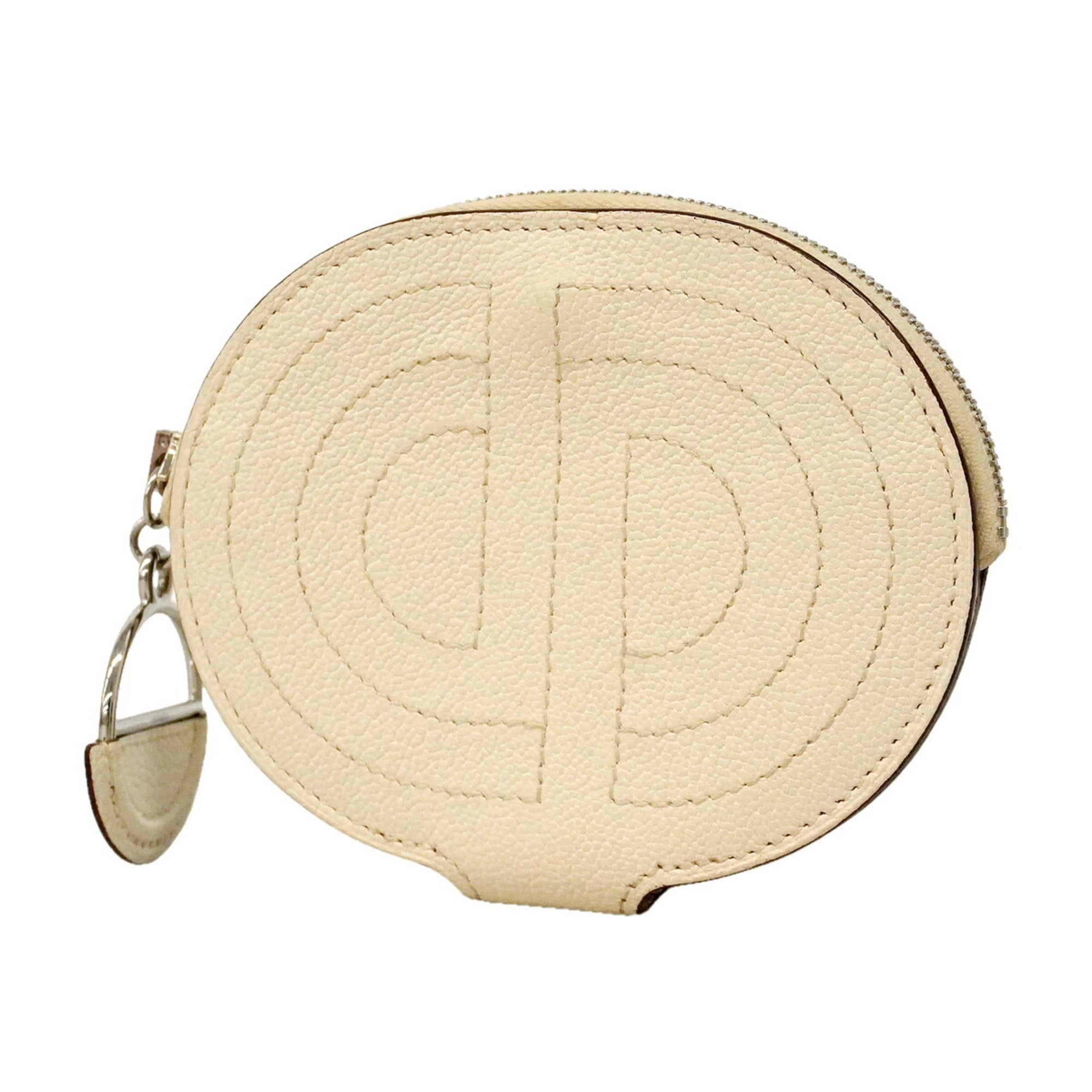 Hermes White Chevre Myzore Leather Coin Purse/Coin Case (Pre-Owned)