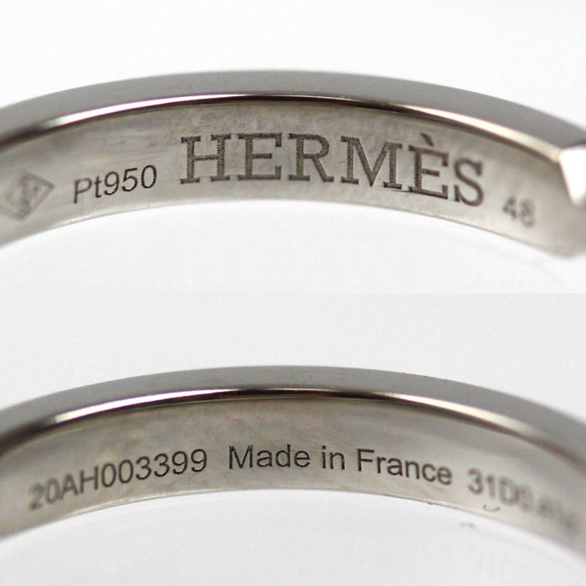 Hermes Platinum 950 Band Ring (Pre-Owned)