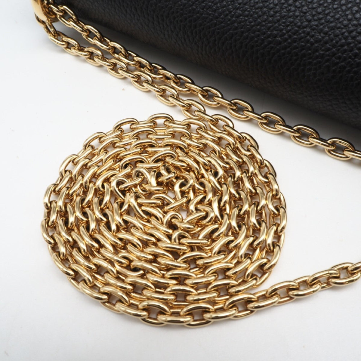 Louis Vuitton Black Leather Chain/Shoulder Wallet (Pre-Owned)