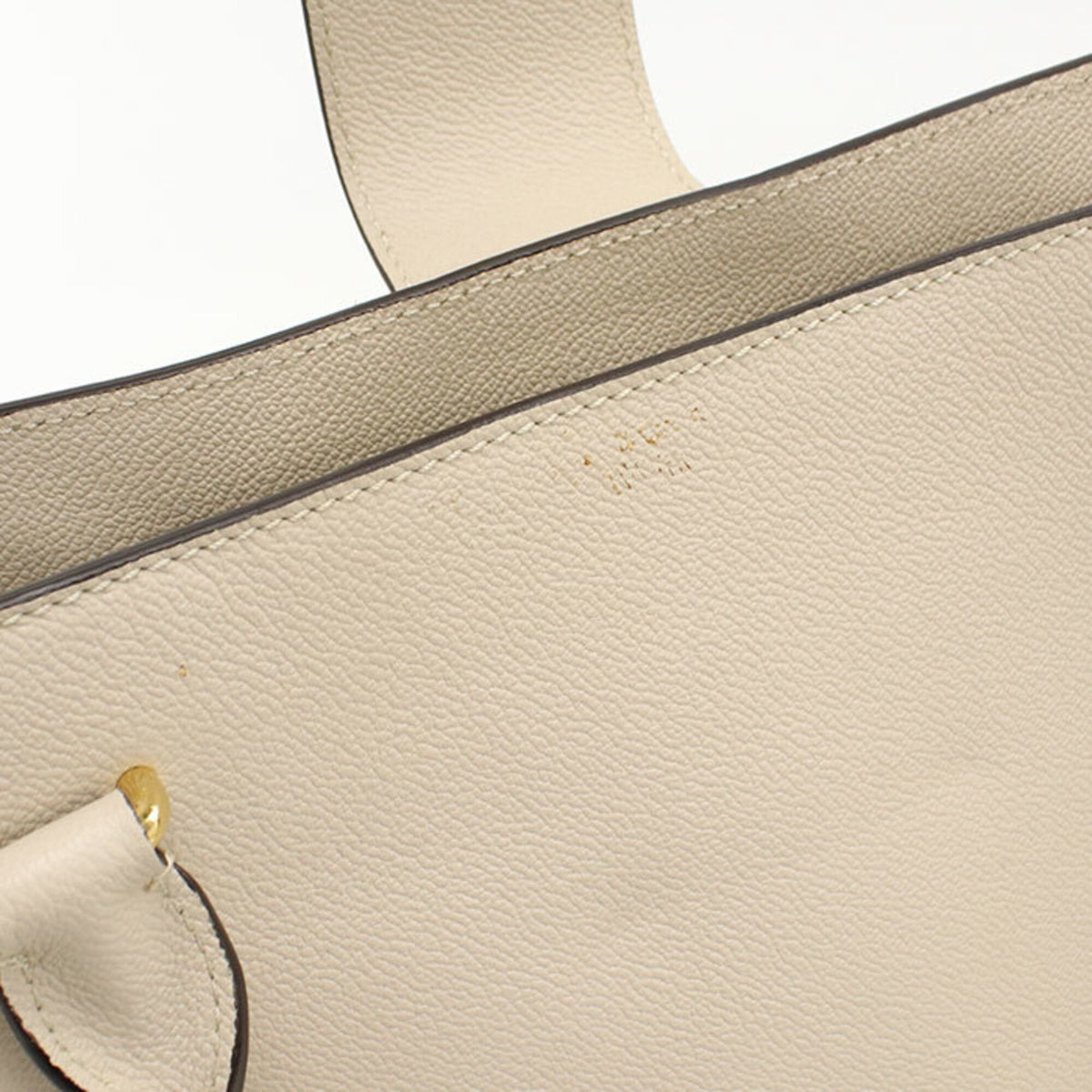 Burberry Ivory Leather Tote Bag (Pre-Owned)