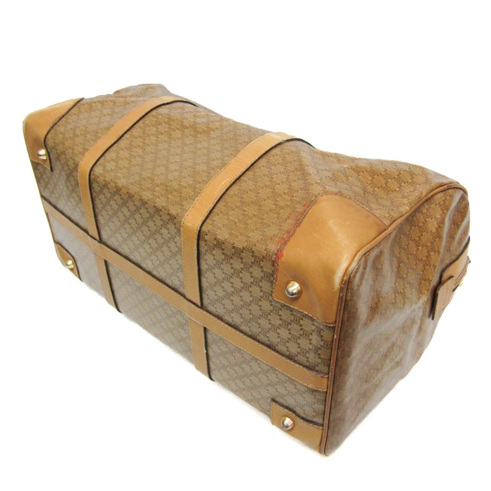 Celine Macadam Beige Pvc Leather Boston Bag (Pre-Owned)