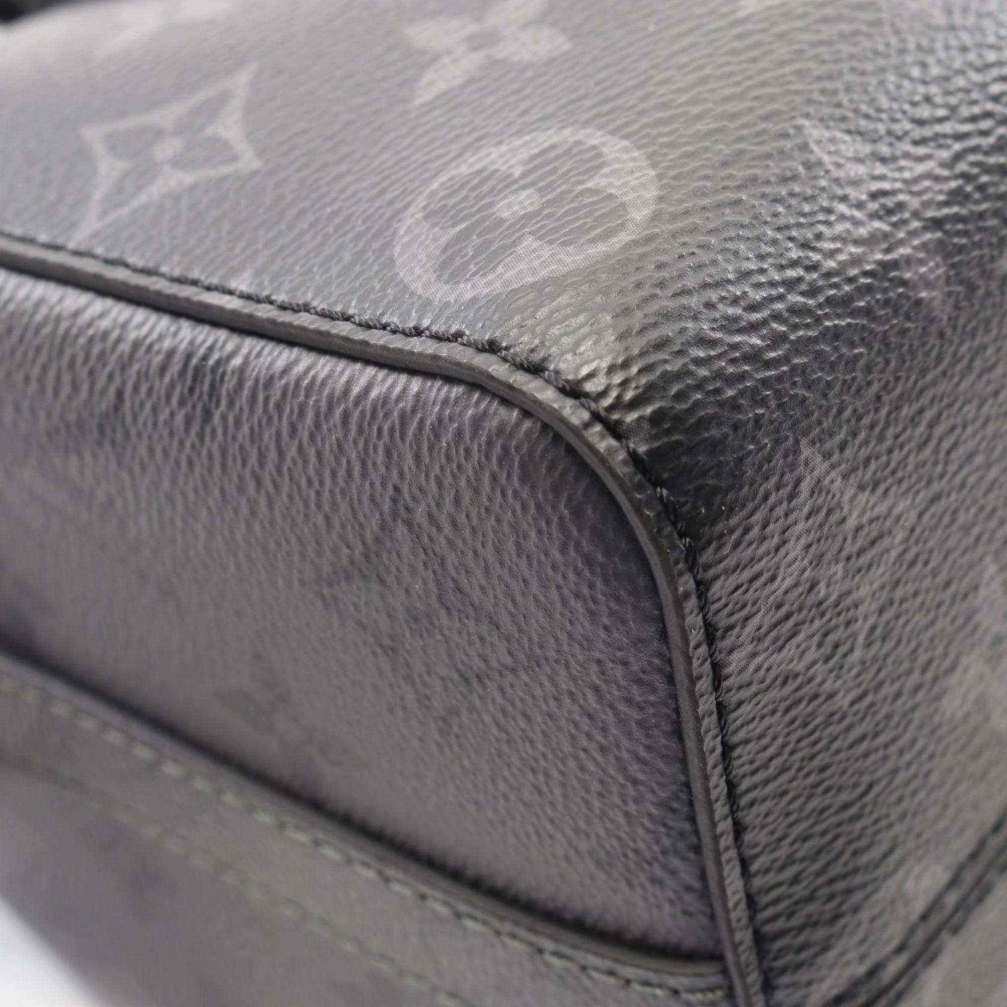 Louis Vuitton Black Gray Coated Canvas Leather Handbag Shoulder Bag (Pre-Owned)