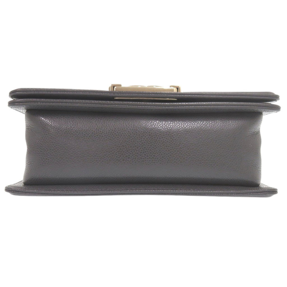 Chanel Gray Grained Calfskin Shoulder Bag (Pre-Owned)