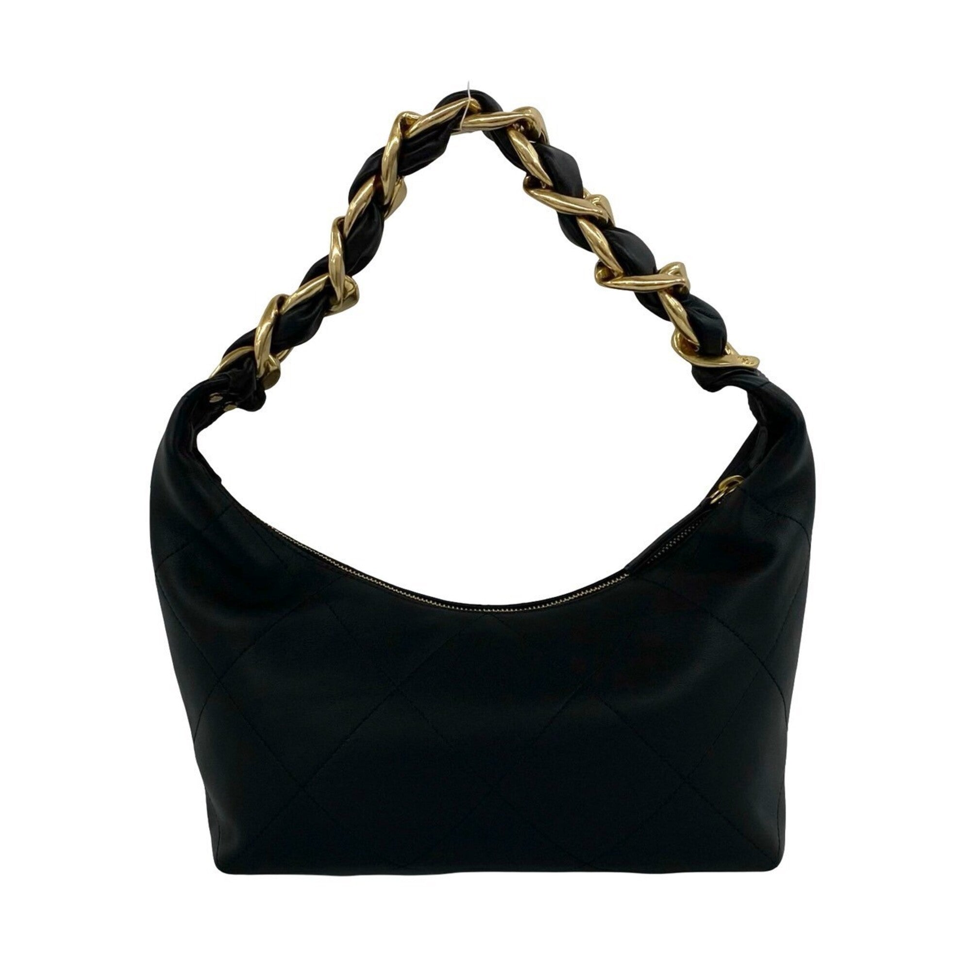 Chanel Black Leather Handbag Shoulder Bag (Pre-Owned)