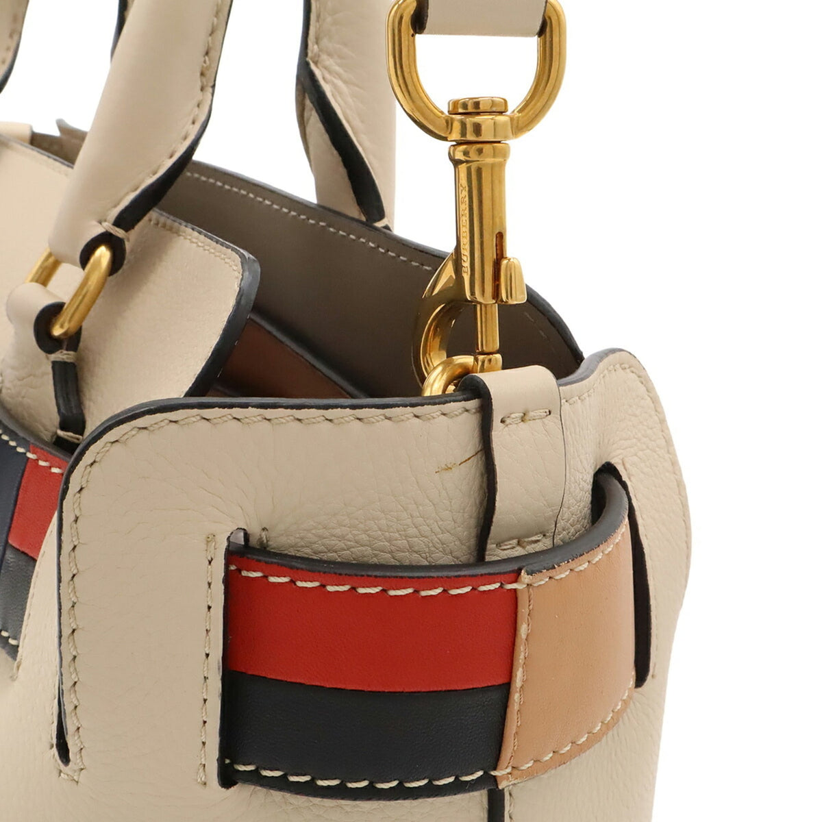 Burberry Beige Brown Multi-Color Leather Handbag Shoulder Bag (Pre-Owned)