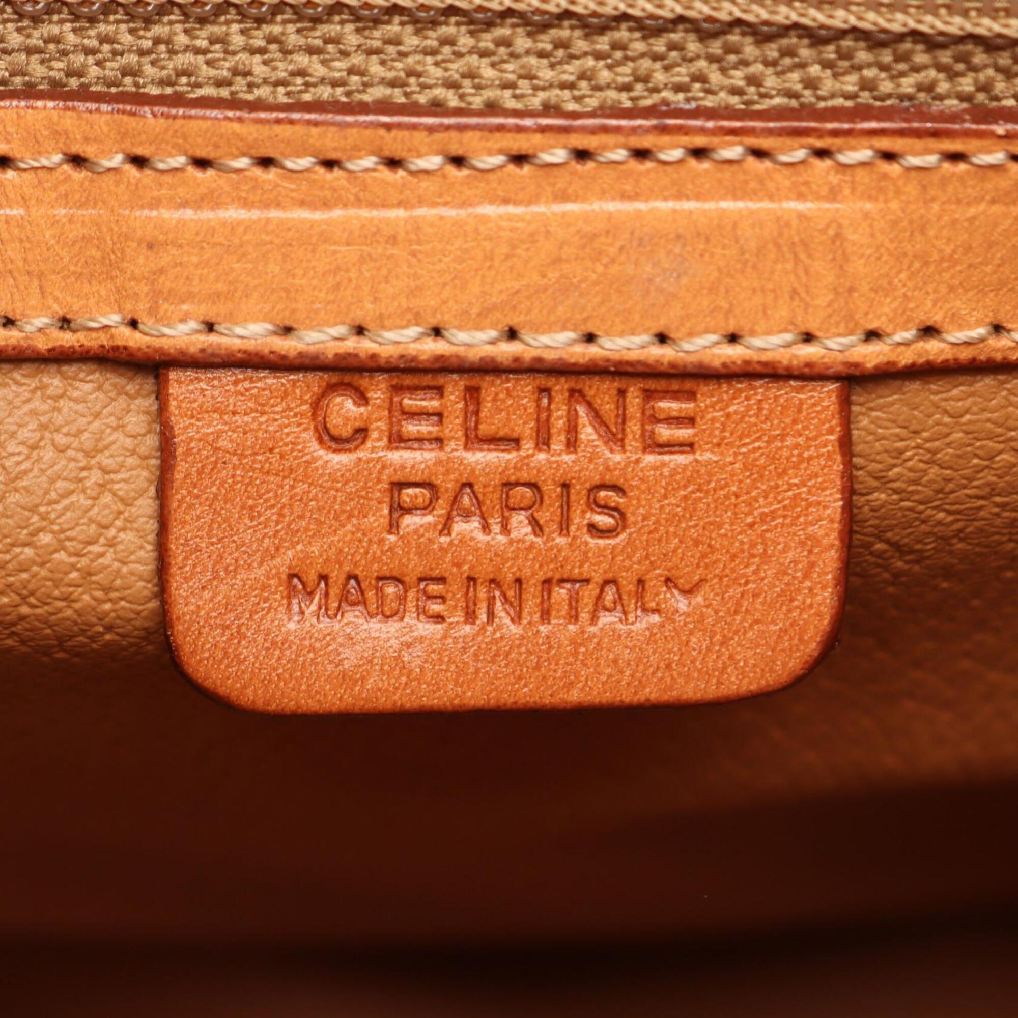 Celine Brown Coated Canvas Pvc Leather Backpack Handbag (Pre-Owned)