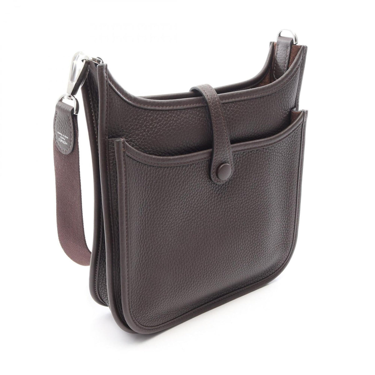 Hermes Brown Taurillon Clemence Leather Handbag Shoulder Bag (Pre-Owned)