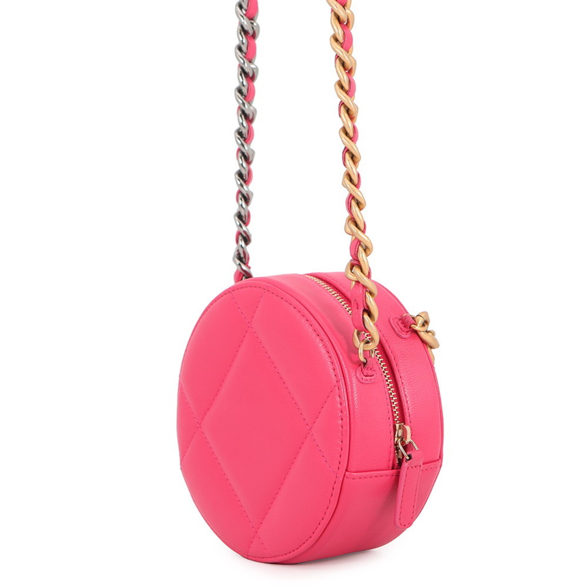 Chanel Pink Leather Handbag Shoulder Bag (Pre-Owned)