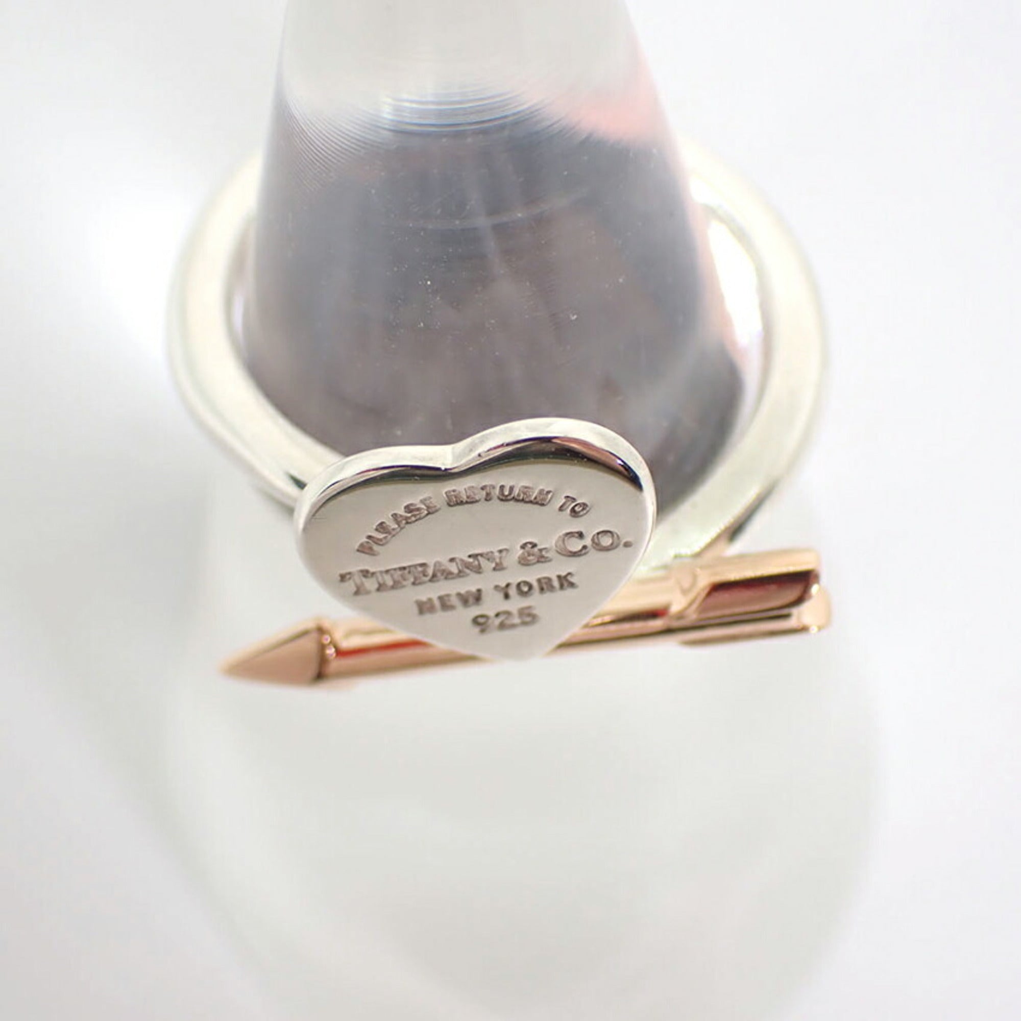 Tiffany Pink Gold (18K) Sterling Silver 925 Band Ring (Pre-Owned)