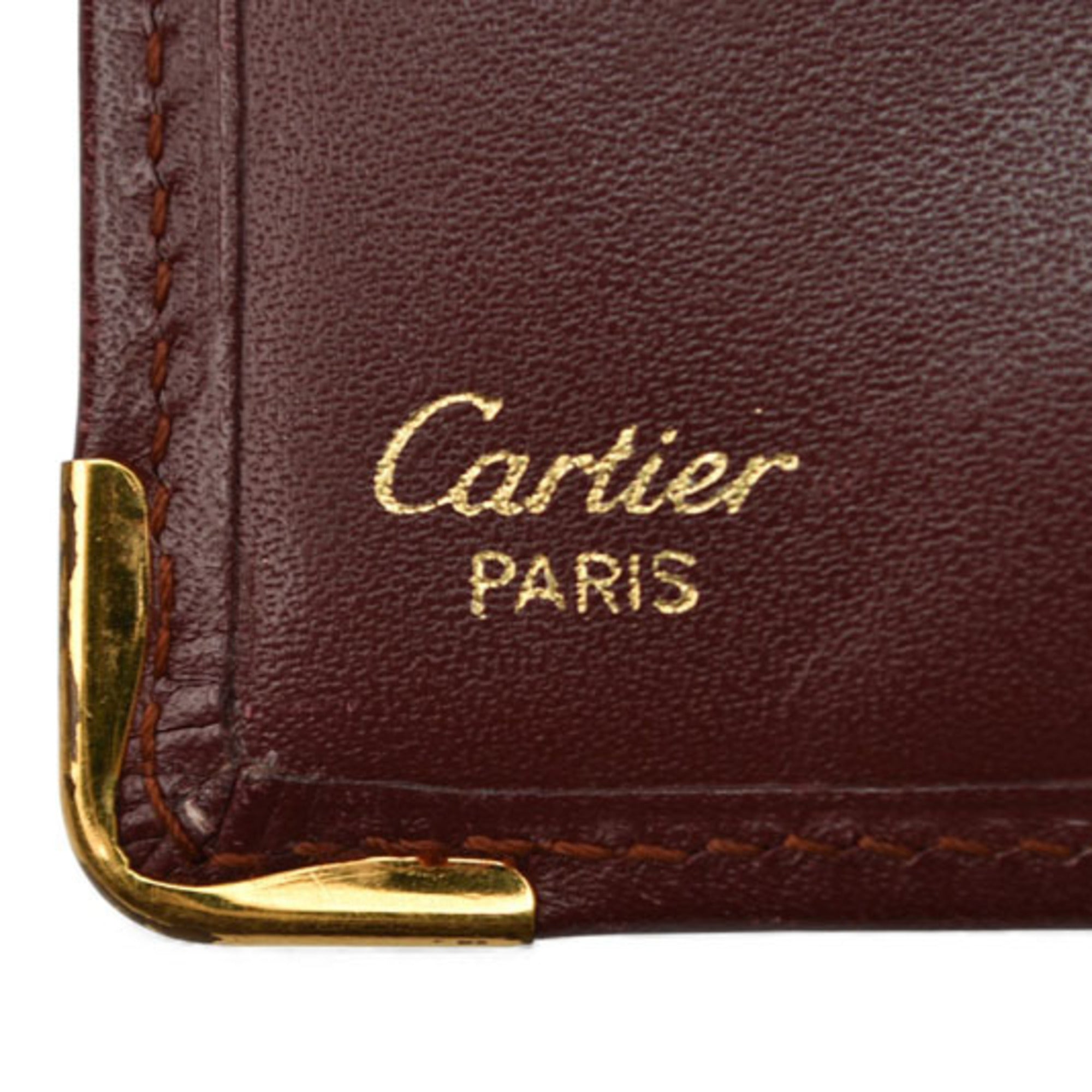 Cartier Bordeaux Leather Wallet (Bi-Fold) (Pre-Owned)