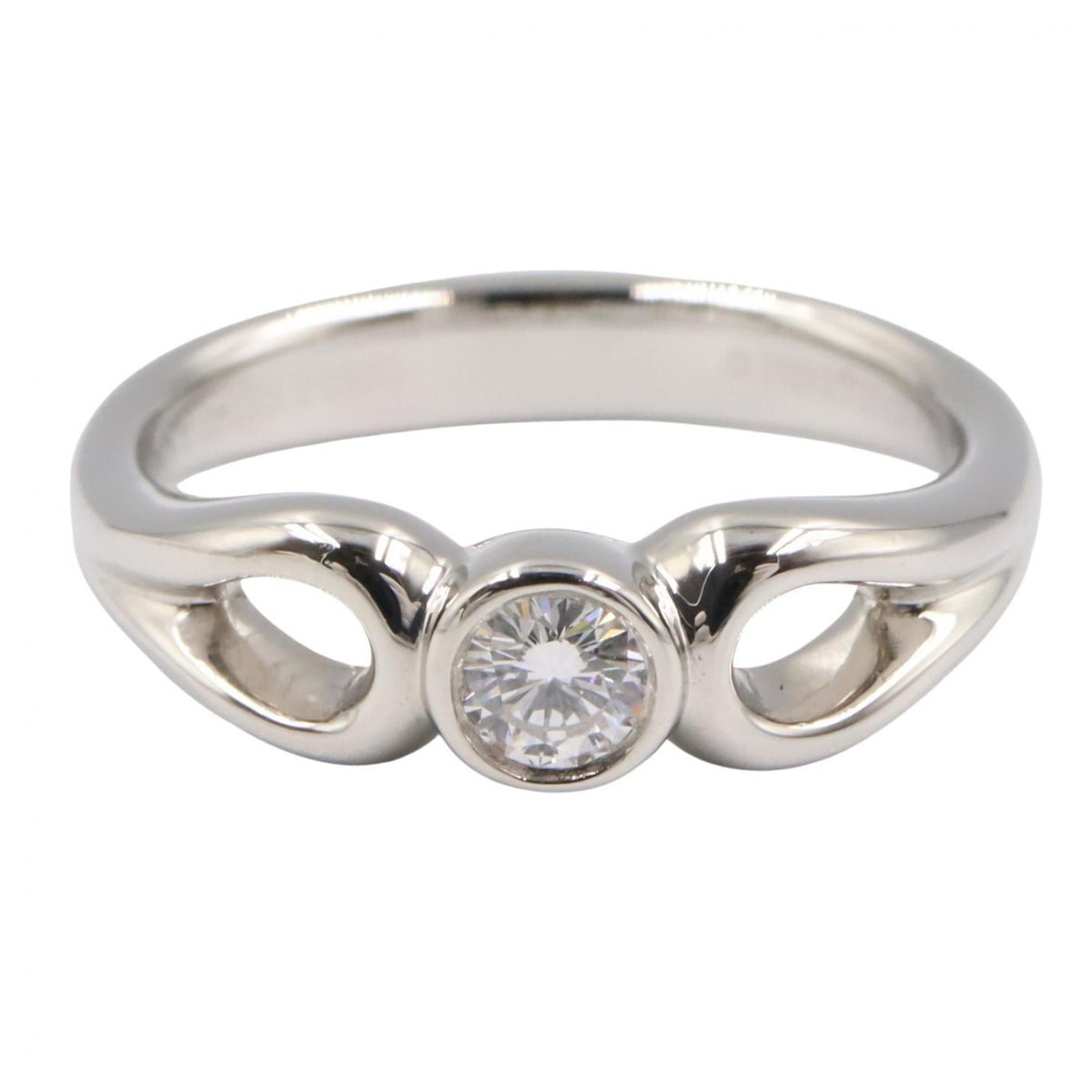 Tiffany Silver Clear Platinum 950 Band Ring (Pre-Owned)