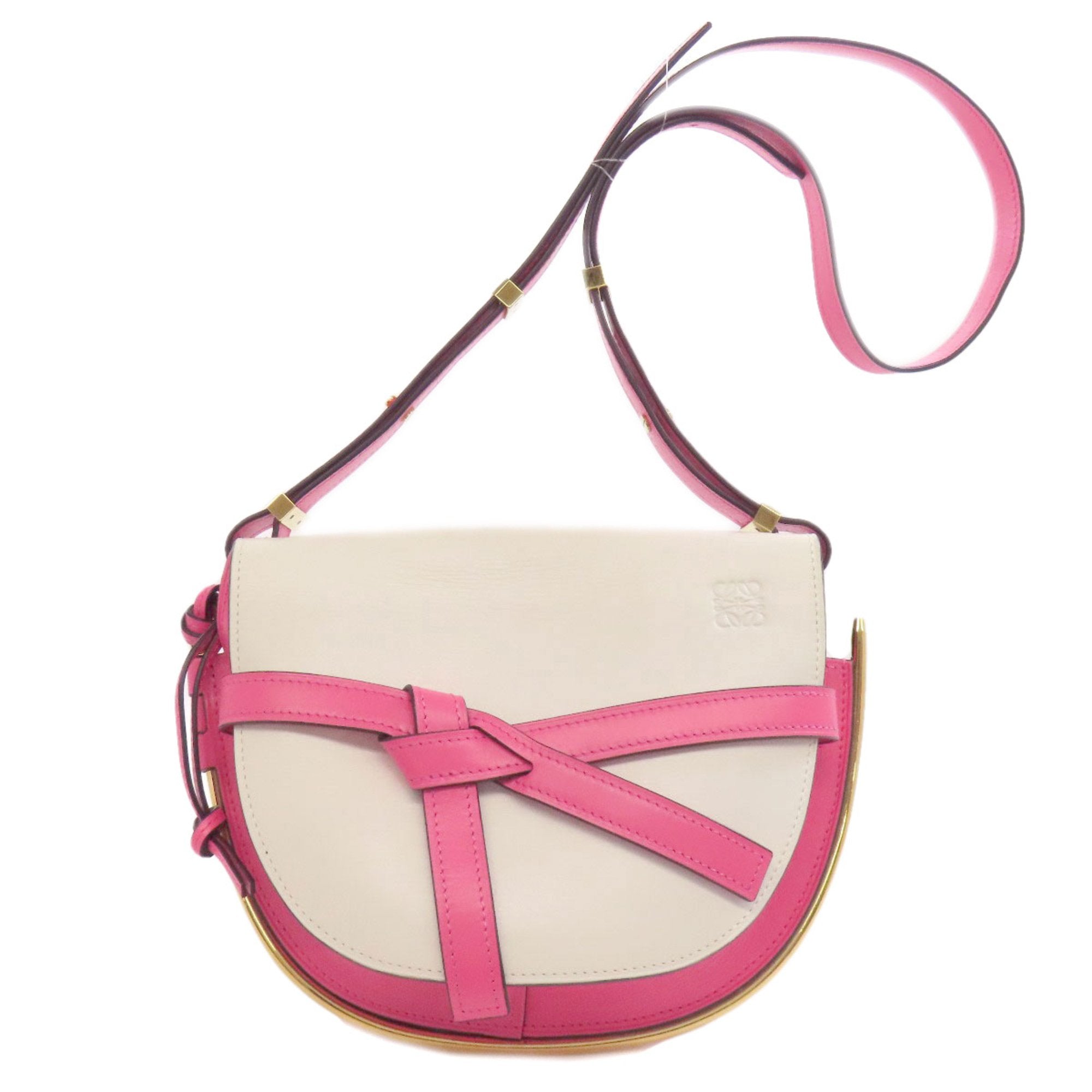 Loewe Pink White Leather Shoulder Bag (Pre-Owned)