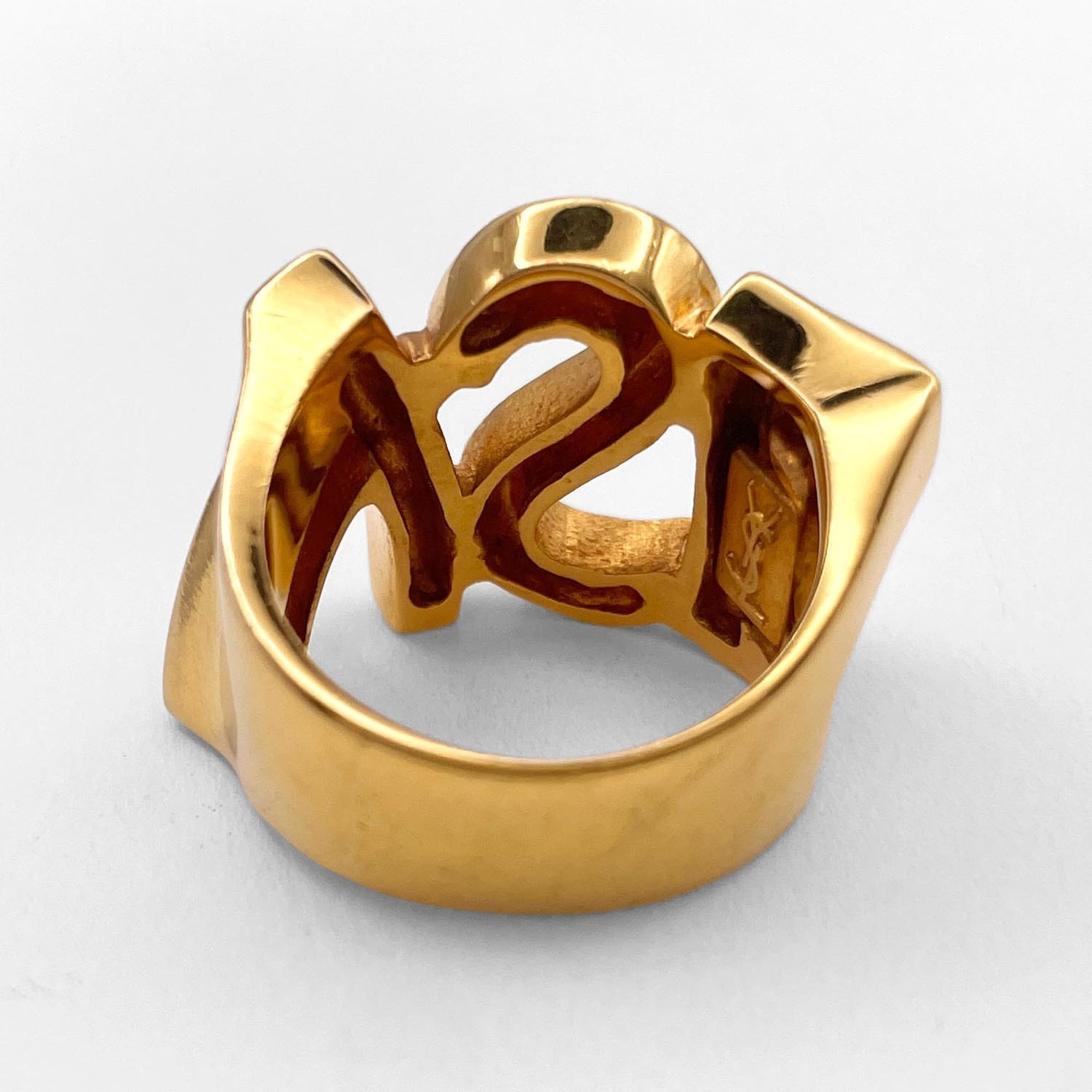 Yves Saint Laurent Gold Metal Band Ring (Pre-Owned)
