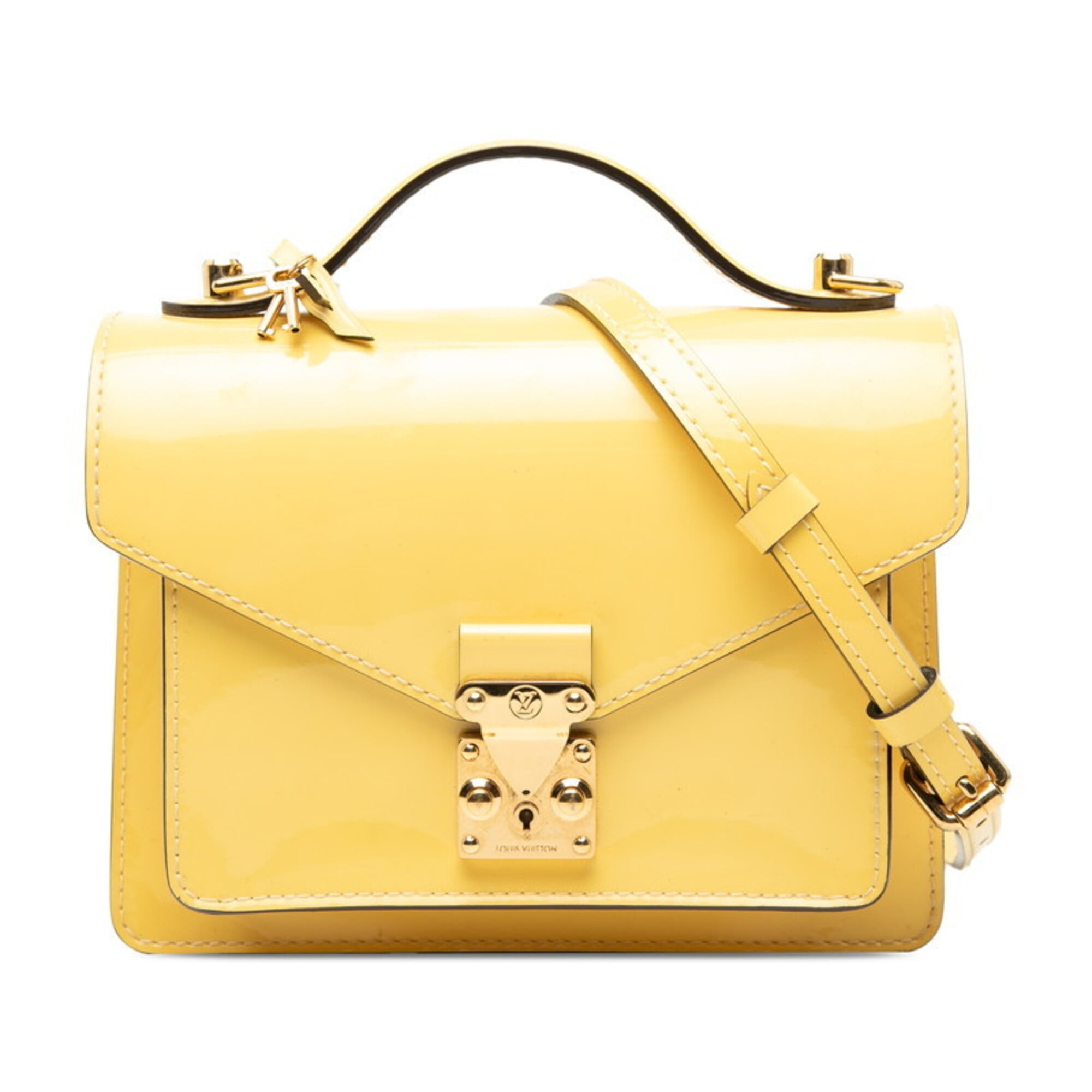 Louis Vuitton Vernis Yellow Patent Leather Handbag Shoulder Bag (Pre-Owned)