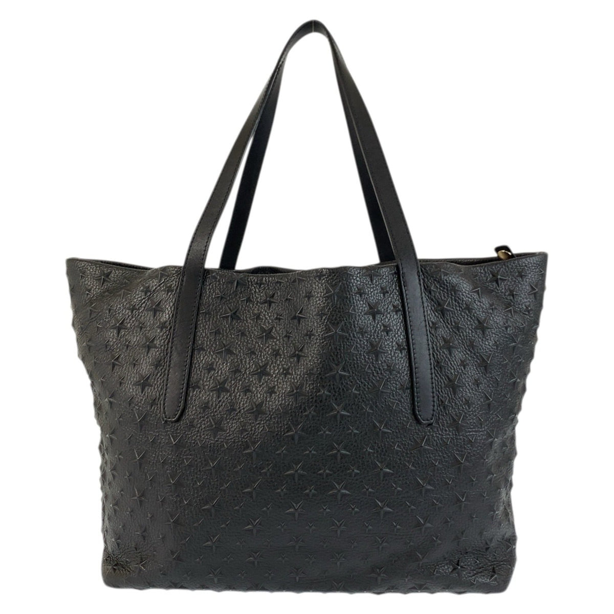 Jimmy Choo Black Leather Shoulder Bag Tote Bag (Pre-Owned)