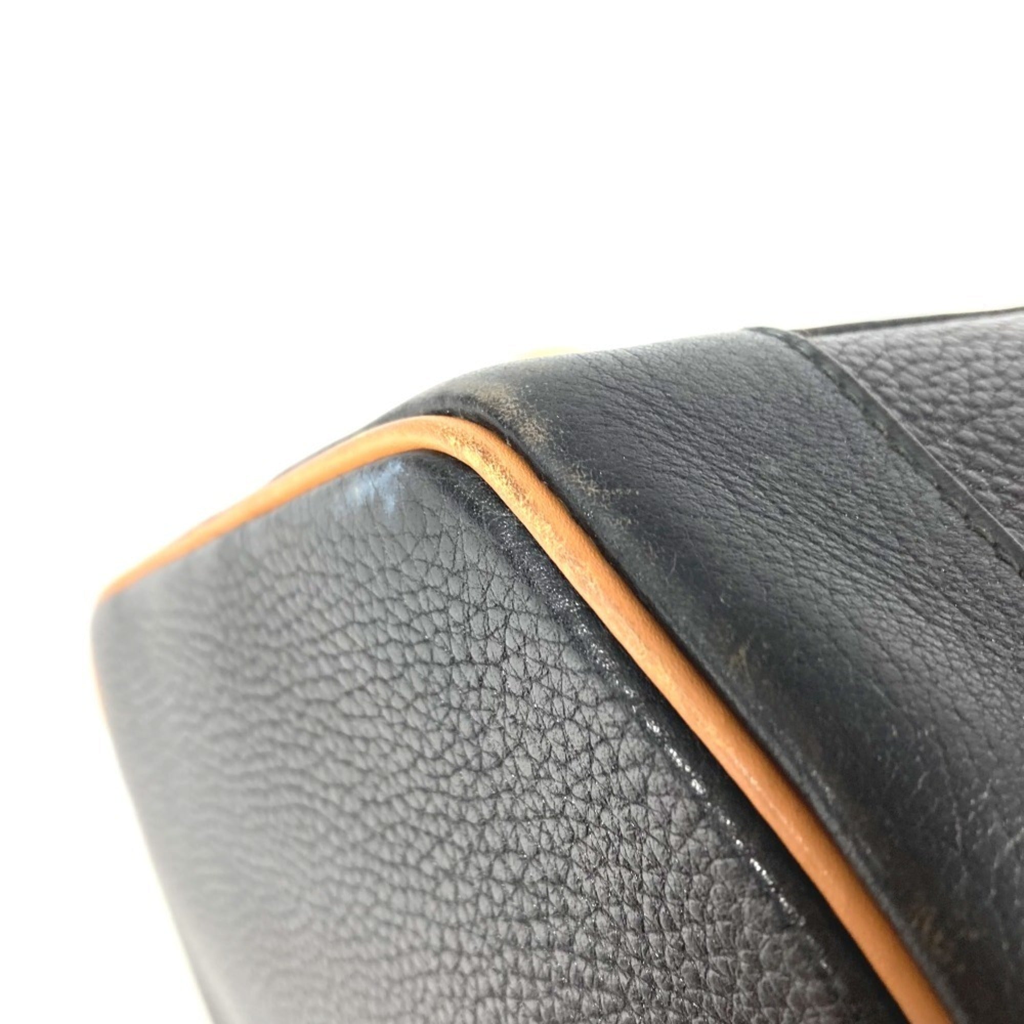 Hermes Bicolor Black Brown Ardennes Leather Boston Bag Handbag (Pre-Owned)