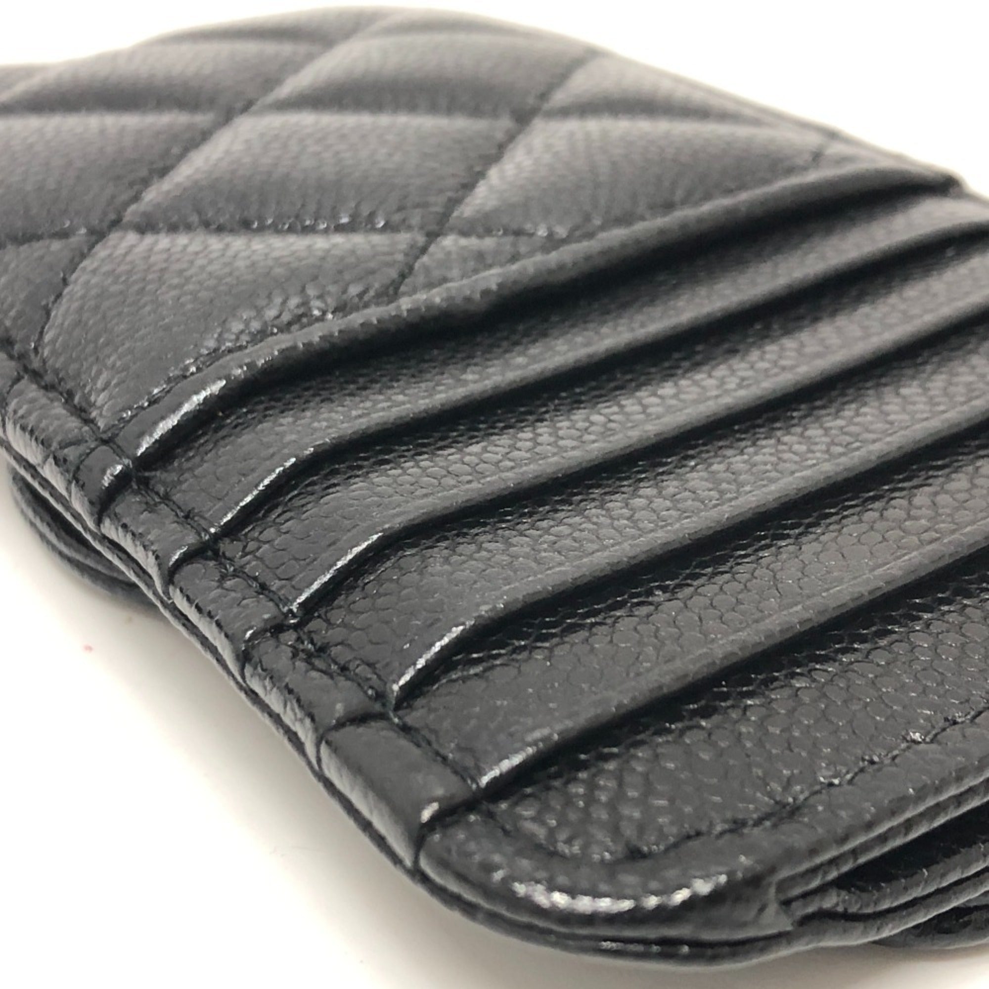 Chanel Black Grained Calfskin Coin Purse/Coin Case (Pre-Owned)