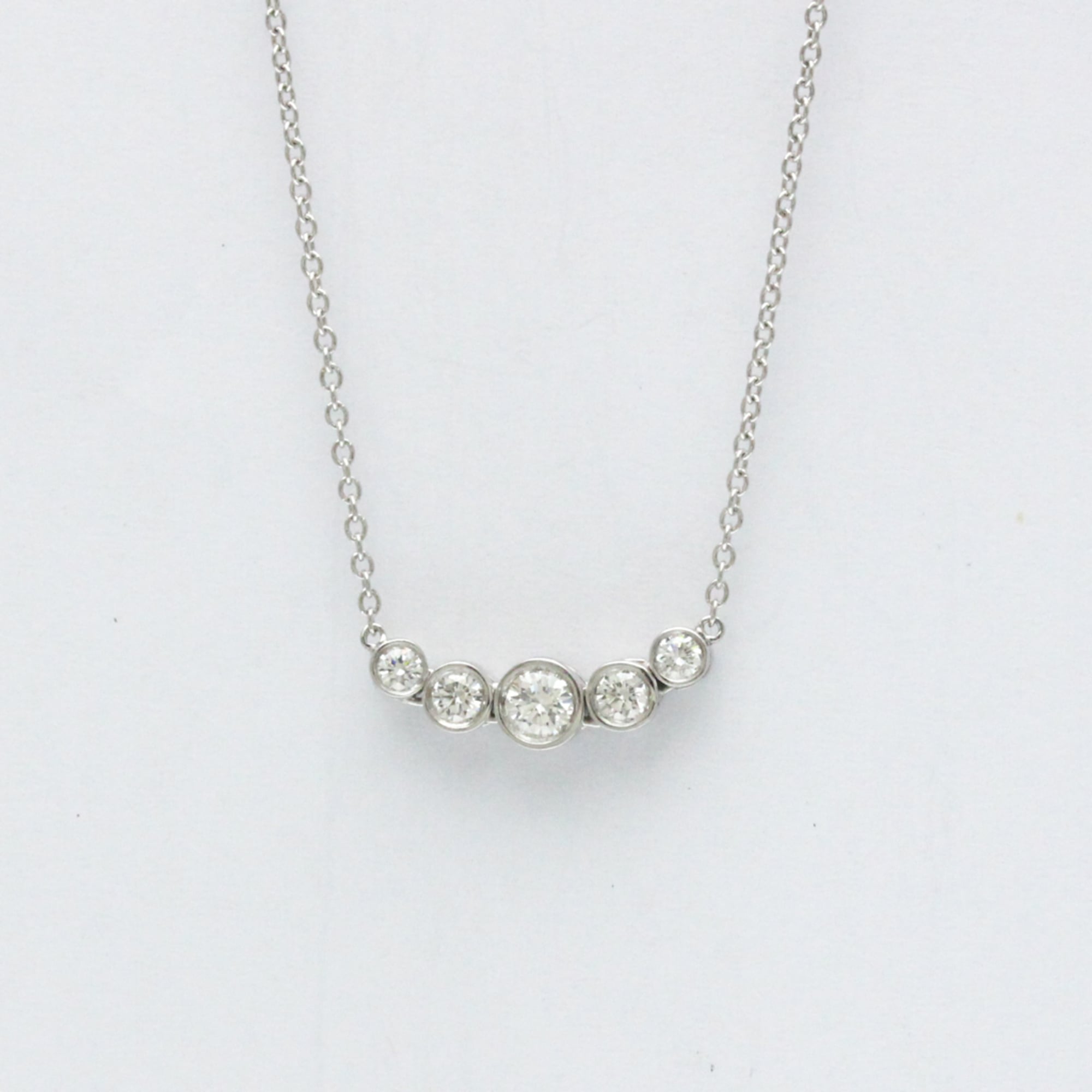 Tiffany & Co. Jazz Graduated Pendant Necklace Platinum And Diamonds Silver Platinum Necklace Jewelry (Pre-Owned)
