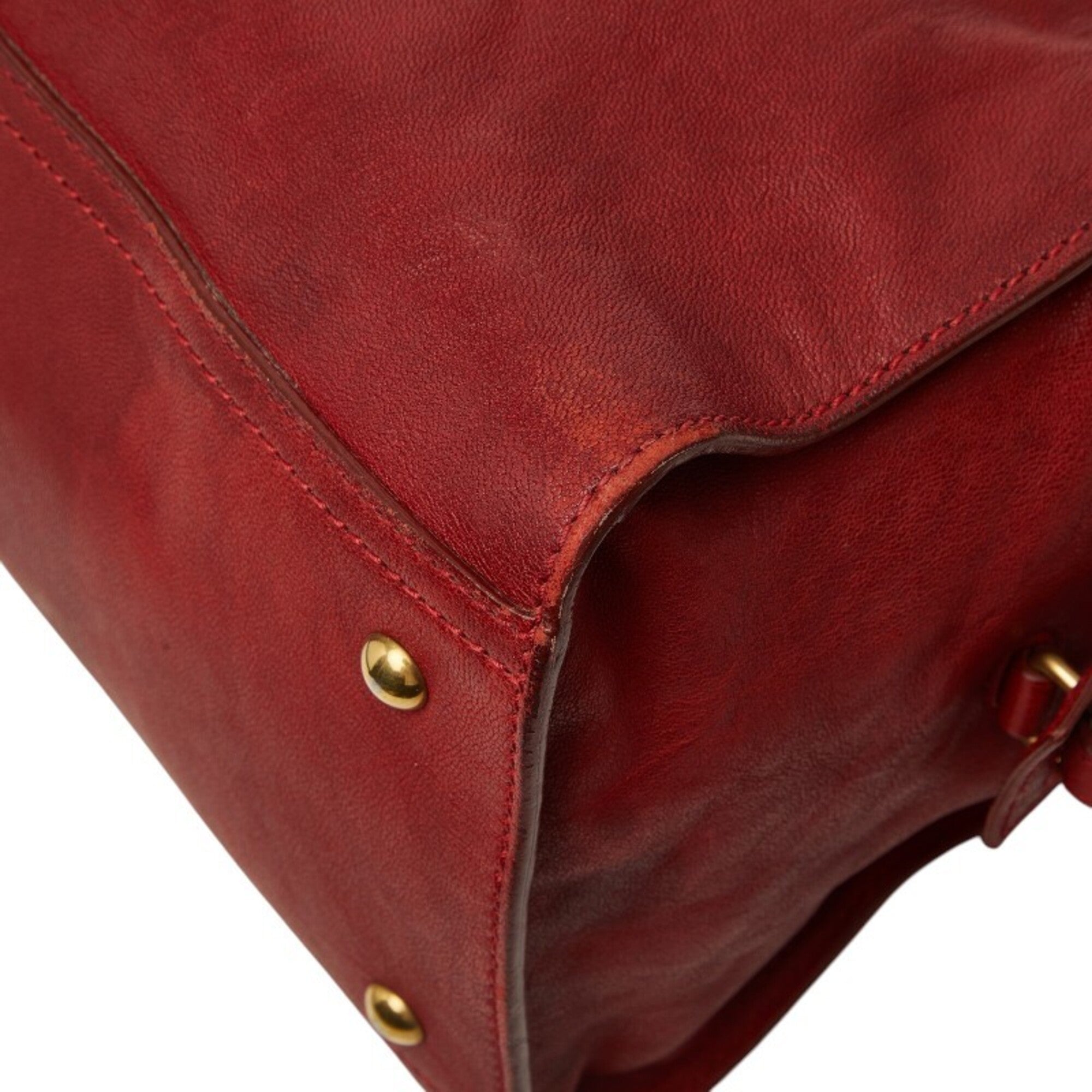 Saint Laurent Red Color Leather Handbag (Pre-Owned)