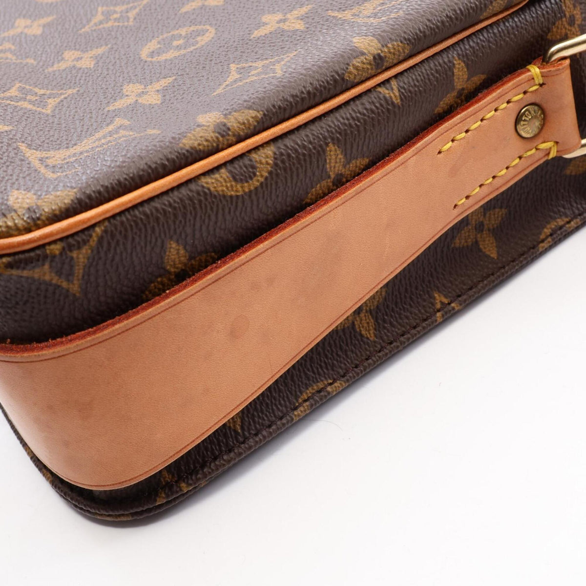 Louis Vuitton Brown Monogram Coated Canvas Leather Handbag Shoulder Bag (Pre-Owned)