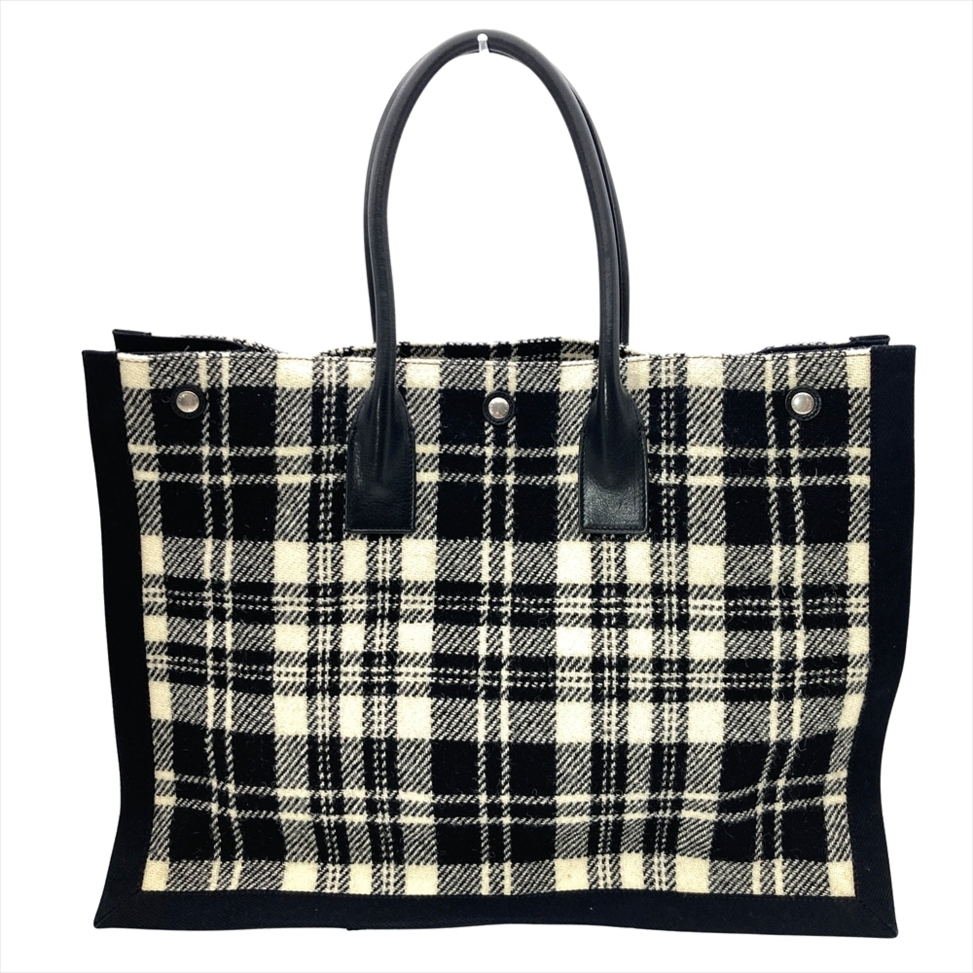 Saint Laurent Silver Cotton Leather Tote Bag (Pre-Owned)