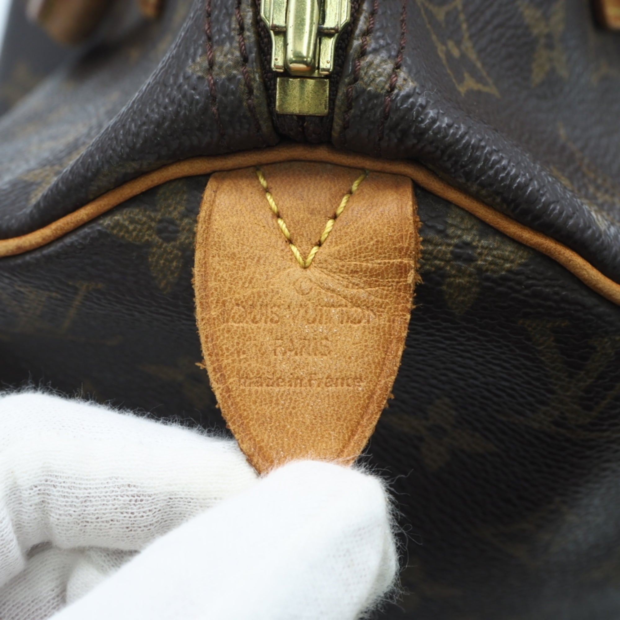 Louis Vuitton Beige Brown Coated Canvas Leather Handbag (Pre-Owned)