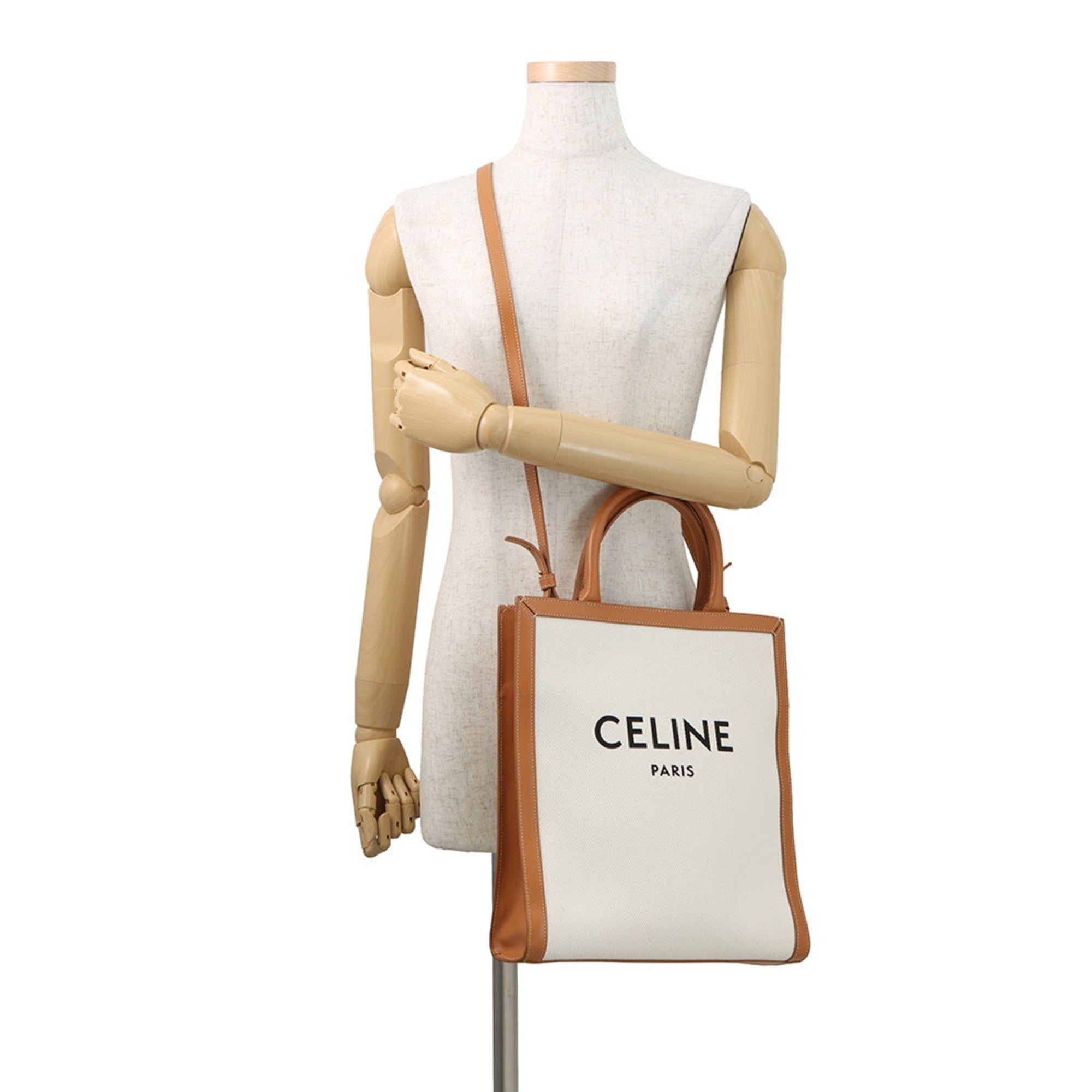 Celine Canvas Leather Handbag Shoulder Bag Tote Bag (Pre-Owned)