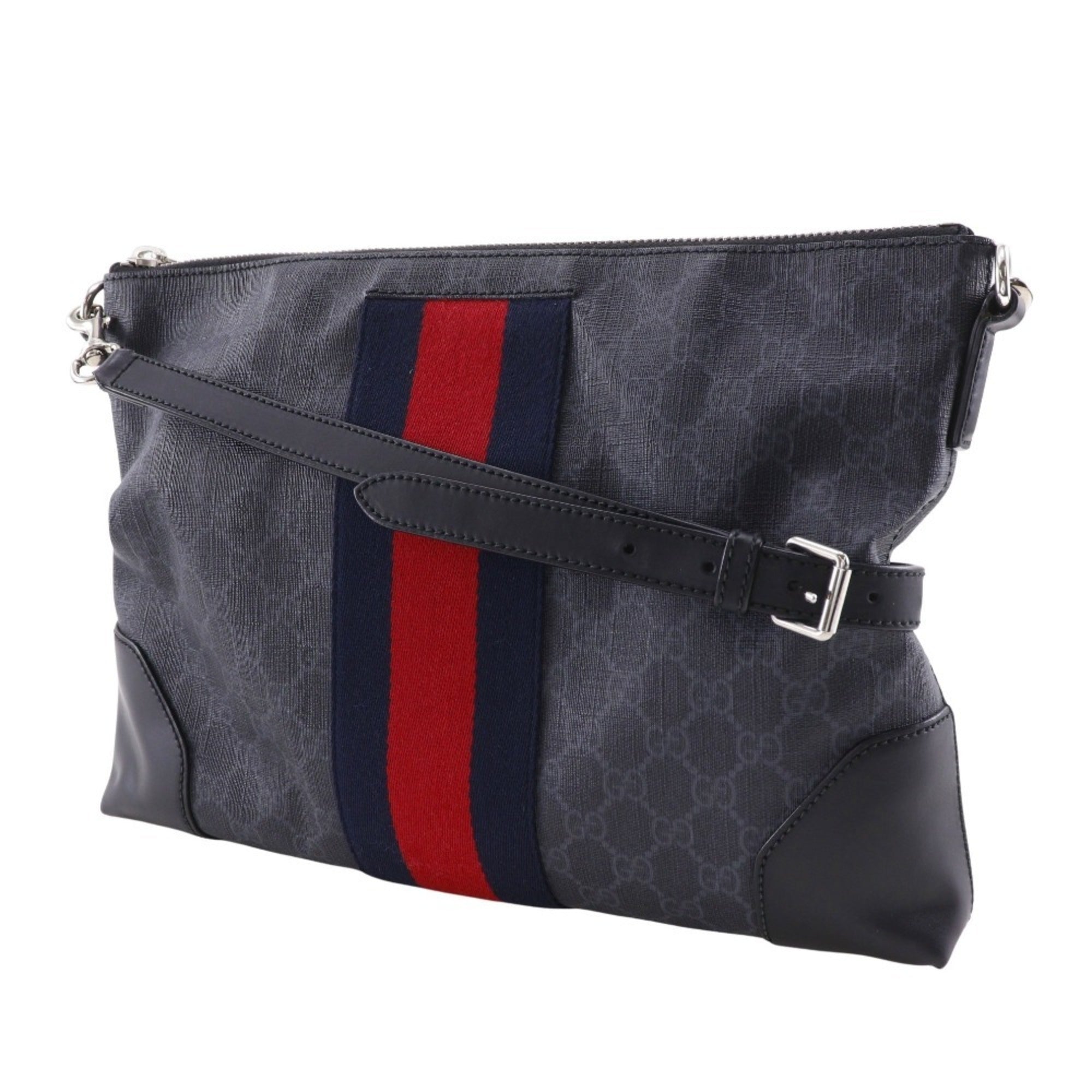 Gucci Black Gg Supreme Messenger Bag Shoulder Bag (Pre-Owned)