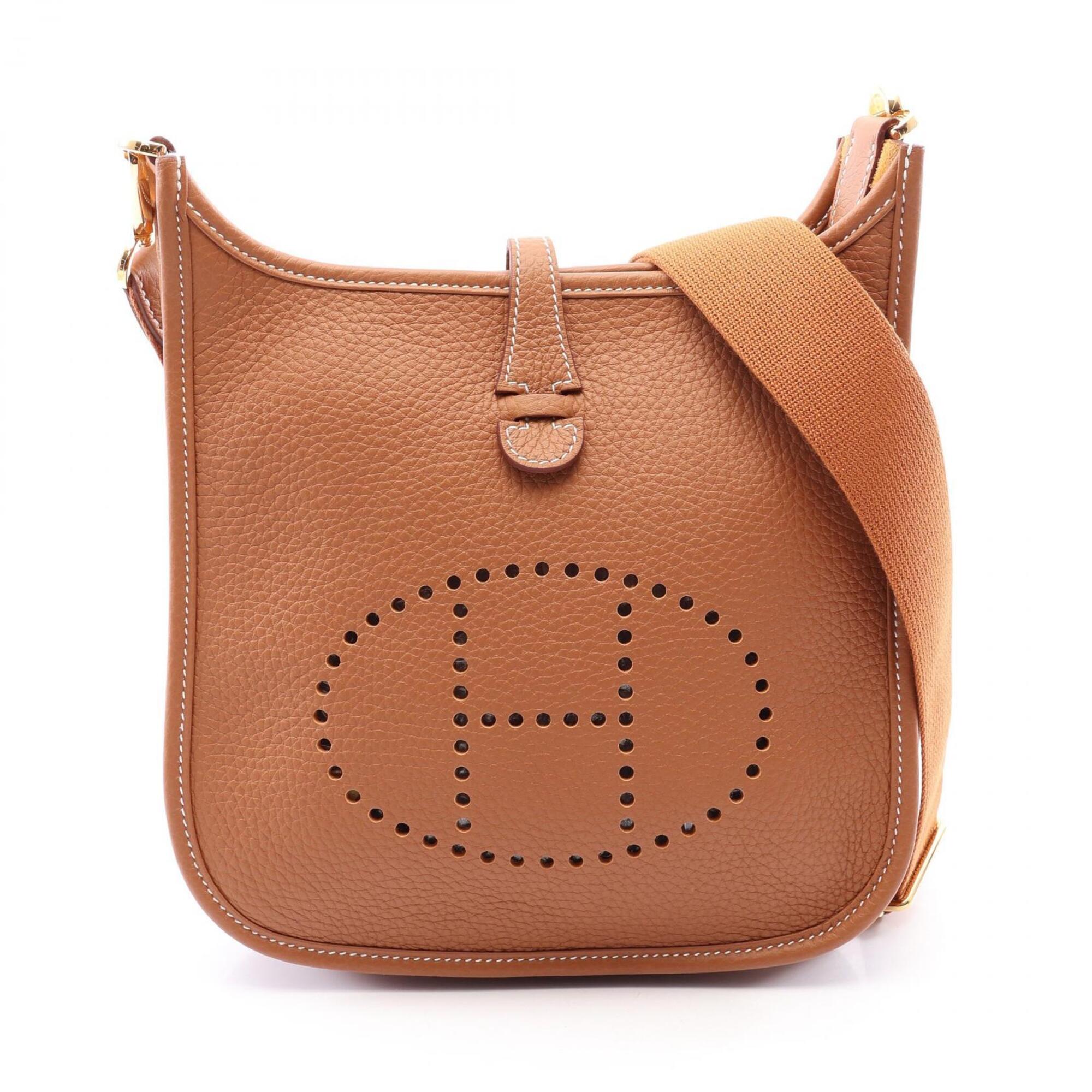 Hermes Brown Taurillon Clemence Leather Handbag Shoulder Bag (Pre-Owned)