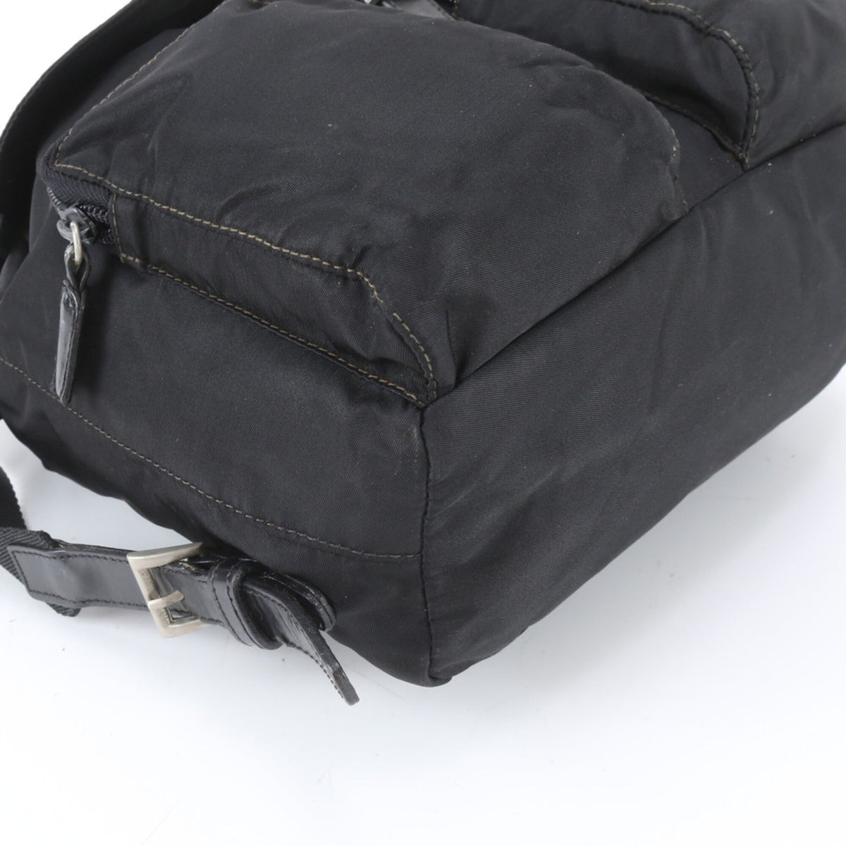 Prada Black Leather Nylon Backpack (Pre-Owned)