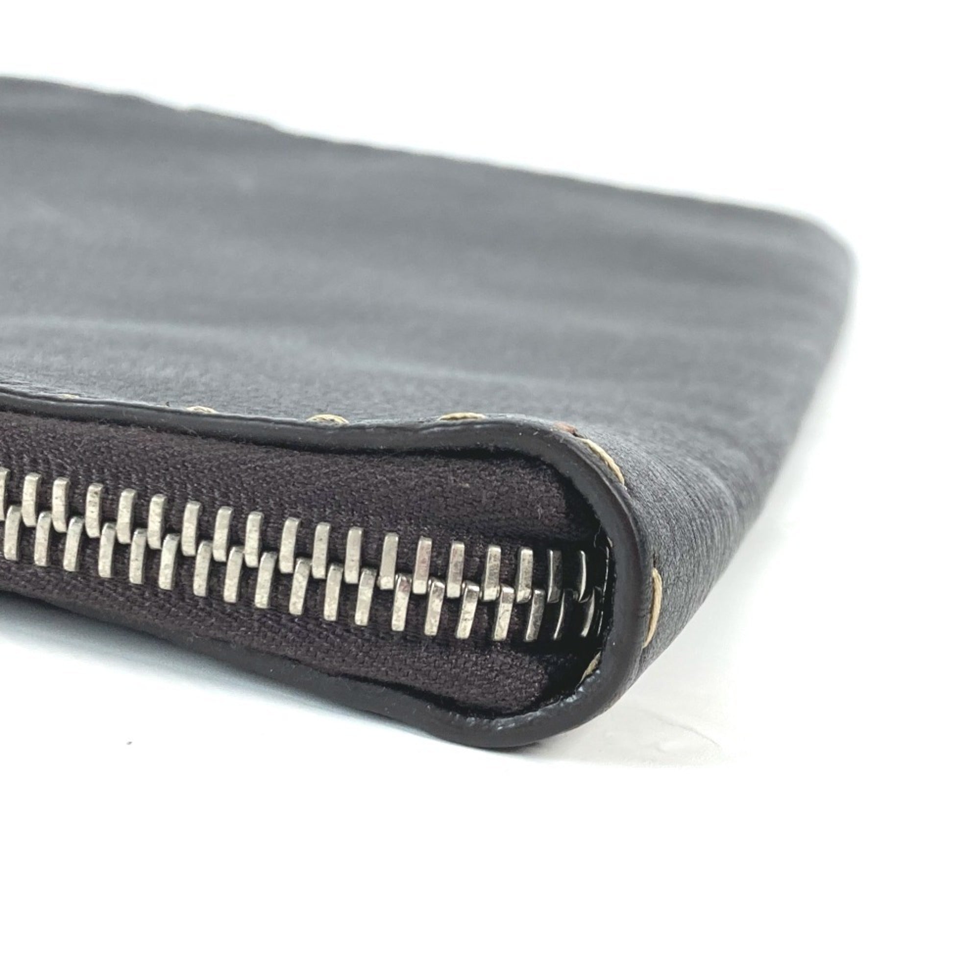 Fendi Dark Brown Leather Clutch Bag Pouch (Pre-Owned)